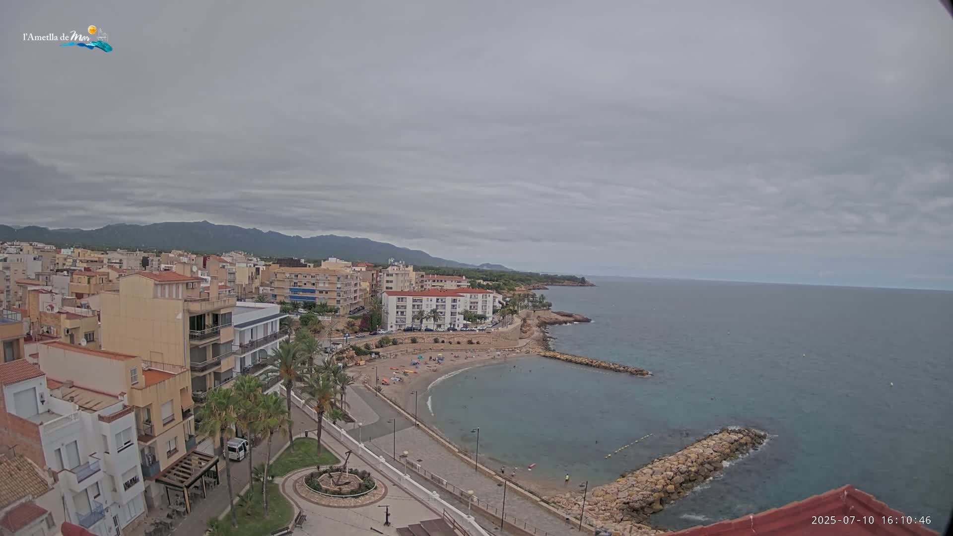 Ametlla de Mar City, Platja de l'Alguer (Alghero Beach) Live Cam - Tarragona, Catalonia, Spain