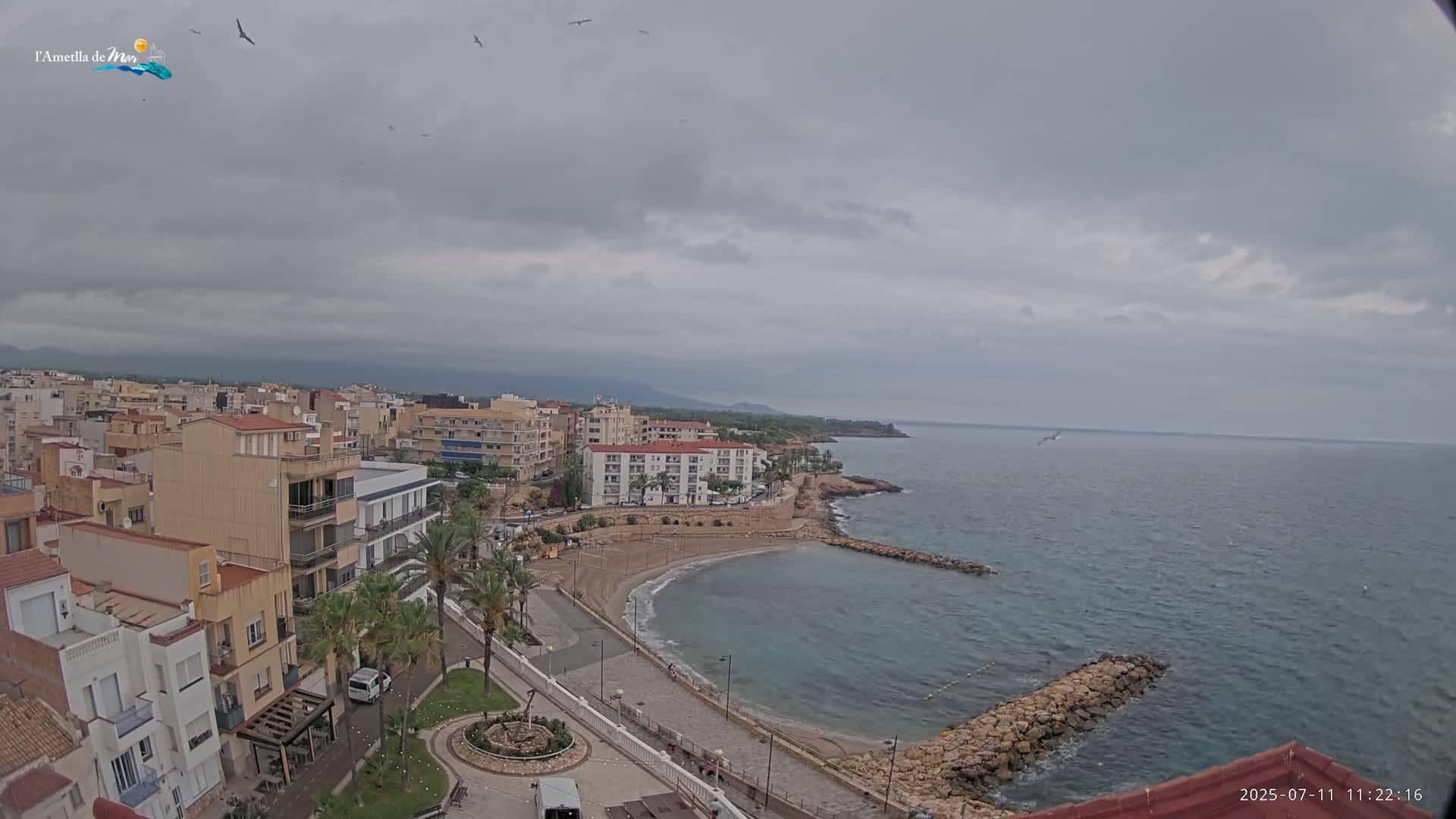 Ametlla de Mar City, Platja de l'Alguer (Alghero Beach) Live Cam - Tarragona, Catalonia, Spain
