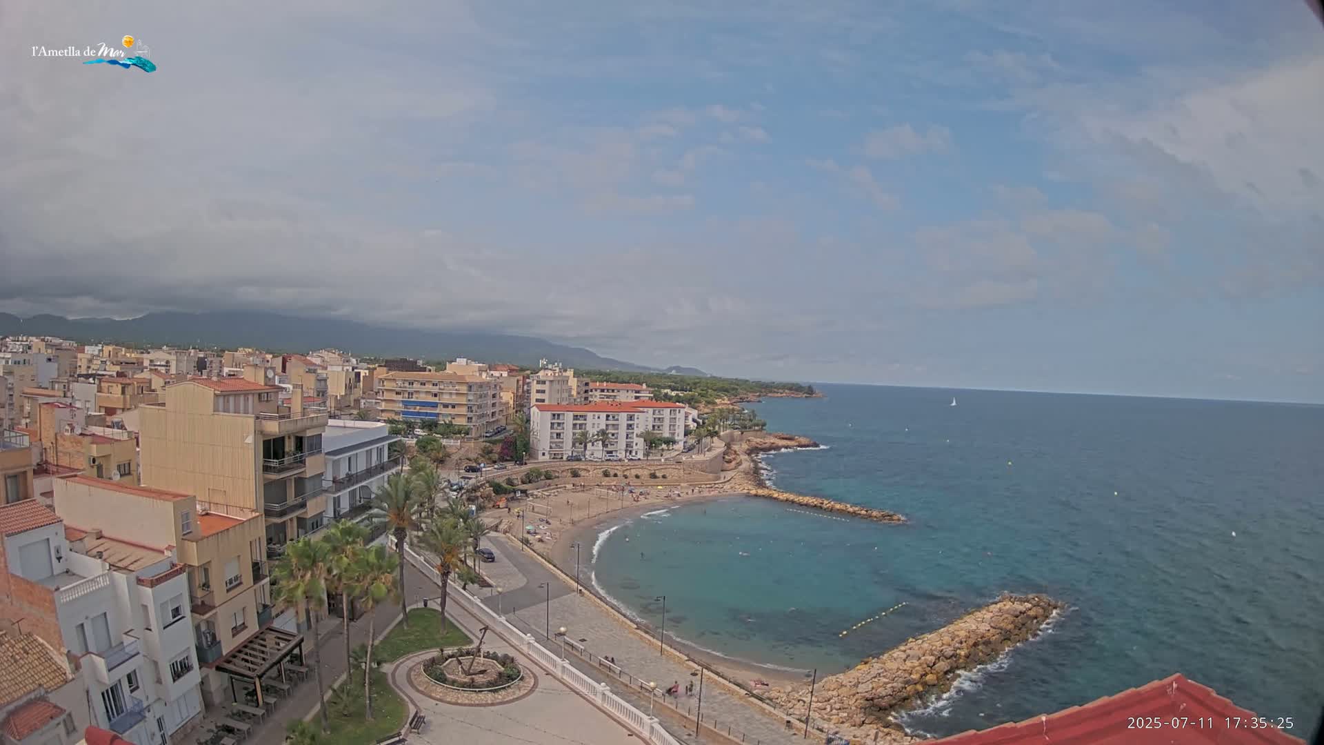 Ametlla de Mar City, Platja de l'Alguer (Alghero Beach) Live Cam - Tarragona, Catalonia, Spain