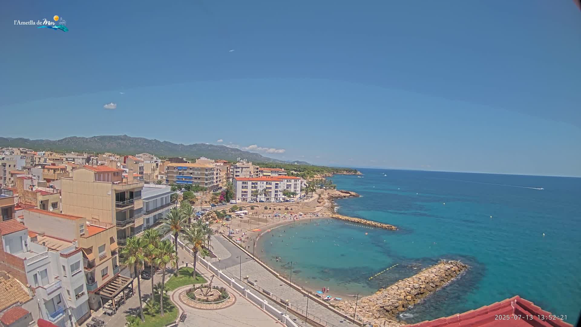 Ametlla de Mar City, Platja de l'Alguer (Alghero Beach) Live Cam - Tarragona, Catalonia, Spain