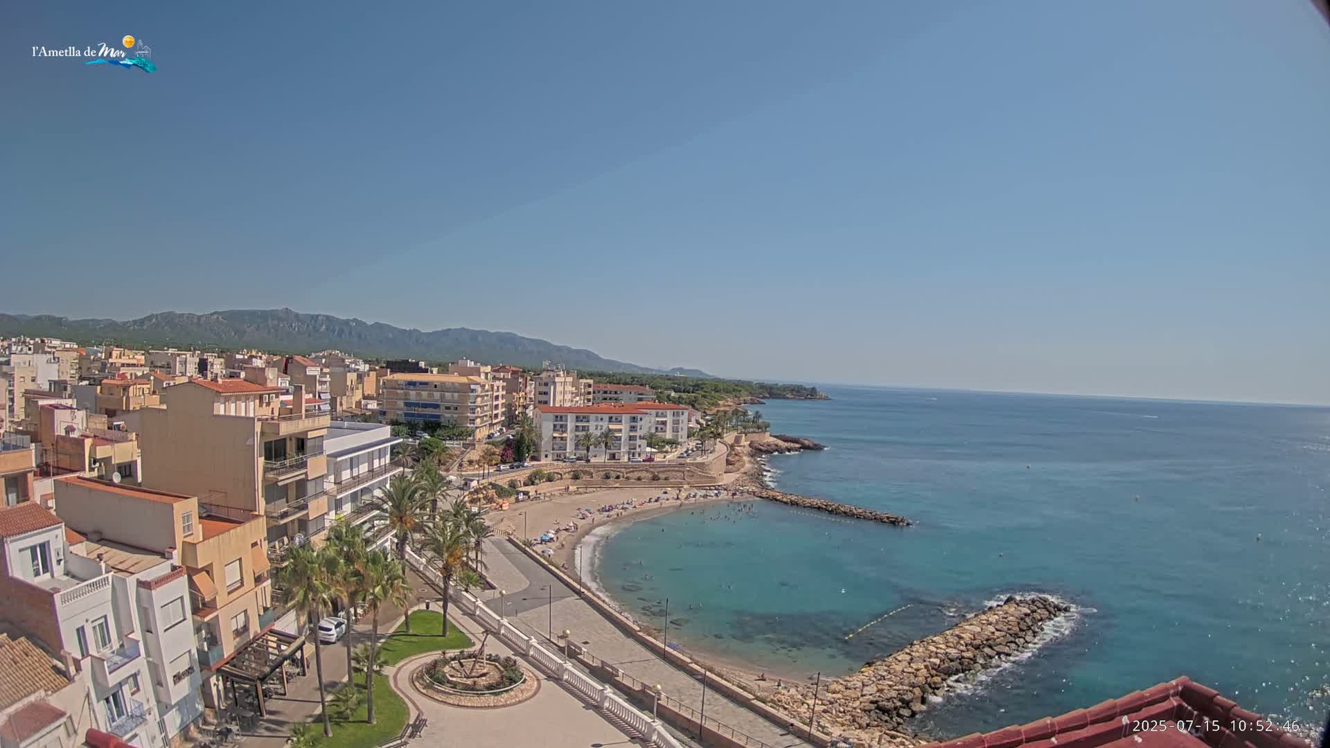 Ametlla de Mar City, Platja de l'Alguer (Alghero Beach) Live Cam - Tarragona, Catalonia, Spain
