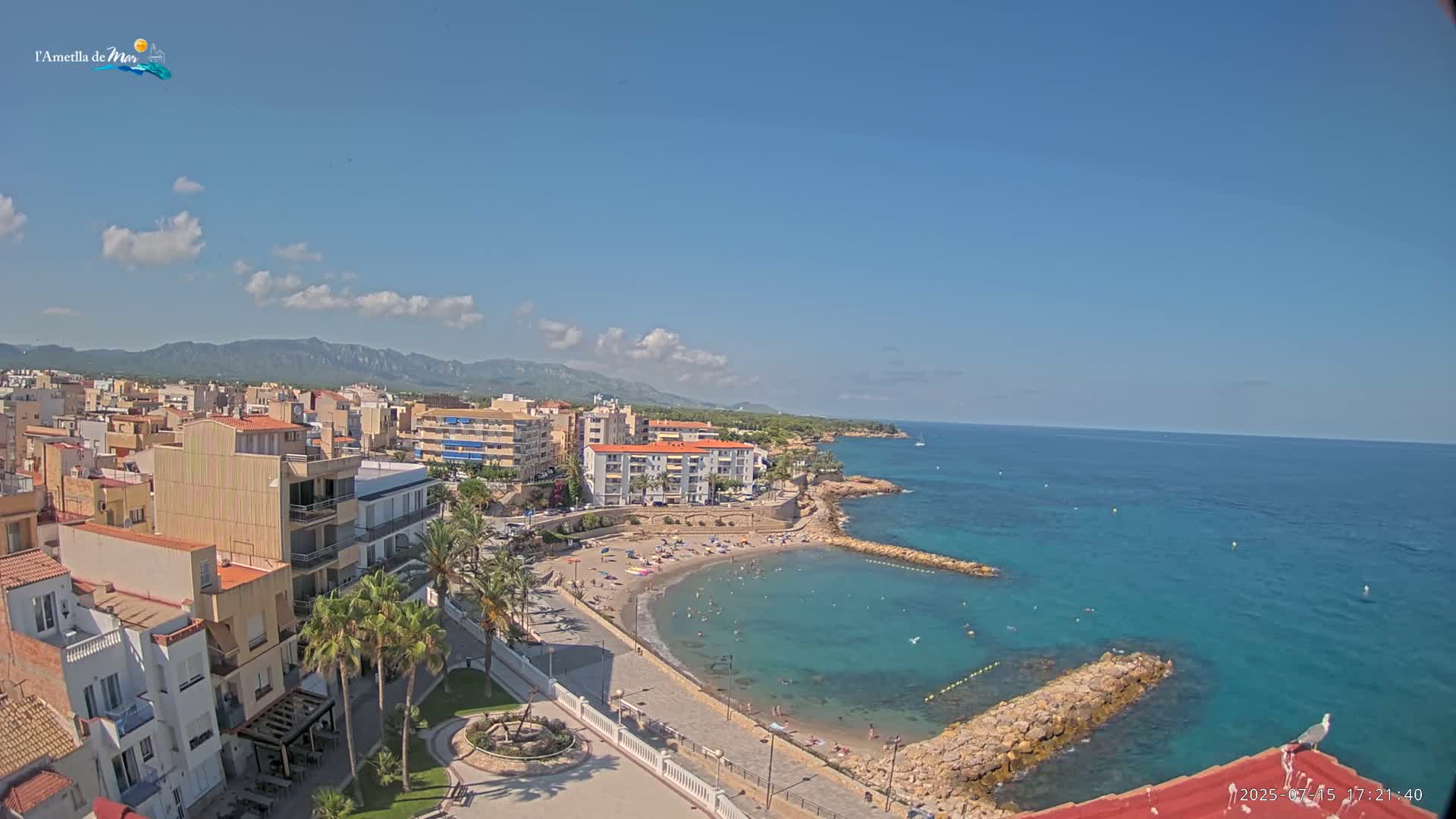 Ametlla de Mar City, Platja de l'Alguer (Alghero Beach) Live Cam - Tarragona, Catalonia, Spain