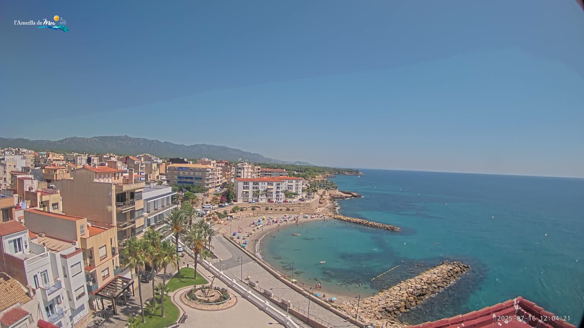 Ametlla de Mar City, Platja de l'Alguer (Alghero Beach) Live Cam - Tarragona, Catalonia, Spain