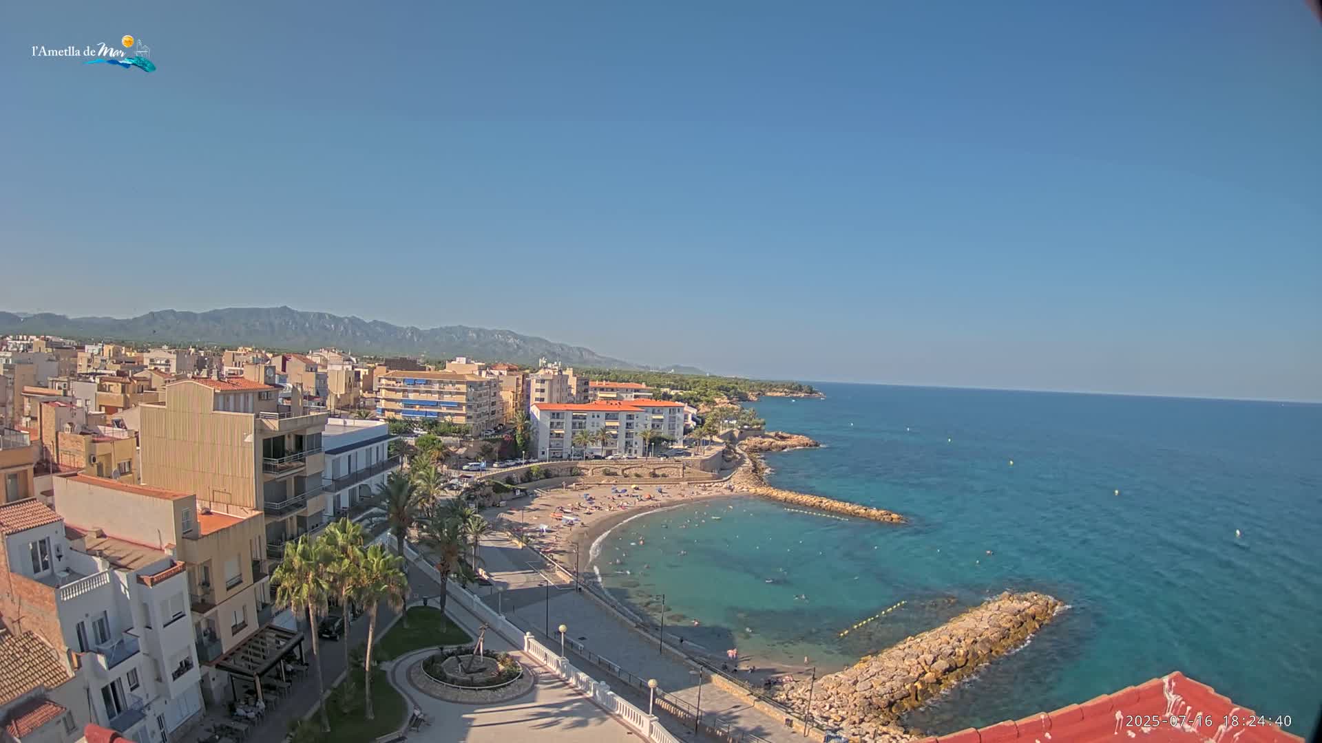 Ametlla de Mar City, Platja de l'Alguer (Alghero Beach) Live Cam - Tarragona, Catalonia, Spain