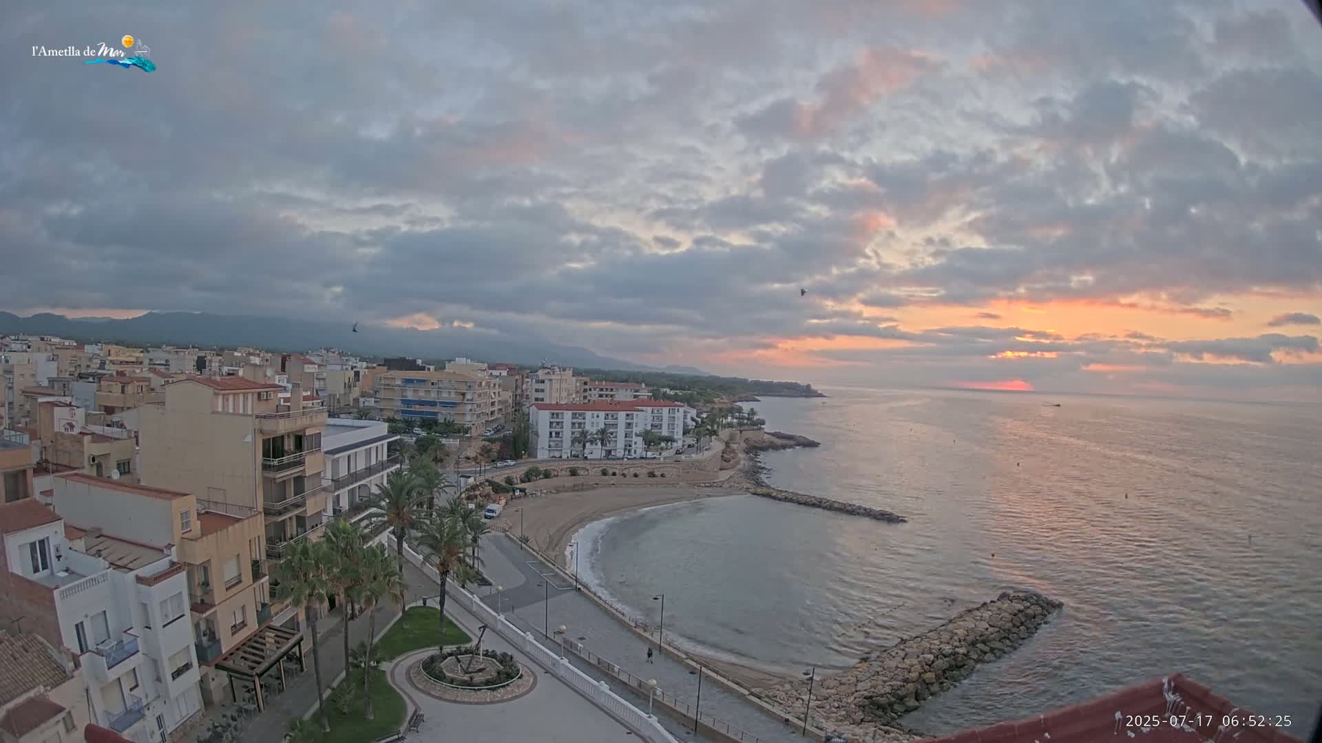 Ametlla de Mar City, Platja de l'Alguer (Alghero Beach) Live Cam - Tarragona, Catalonia, Spain