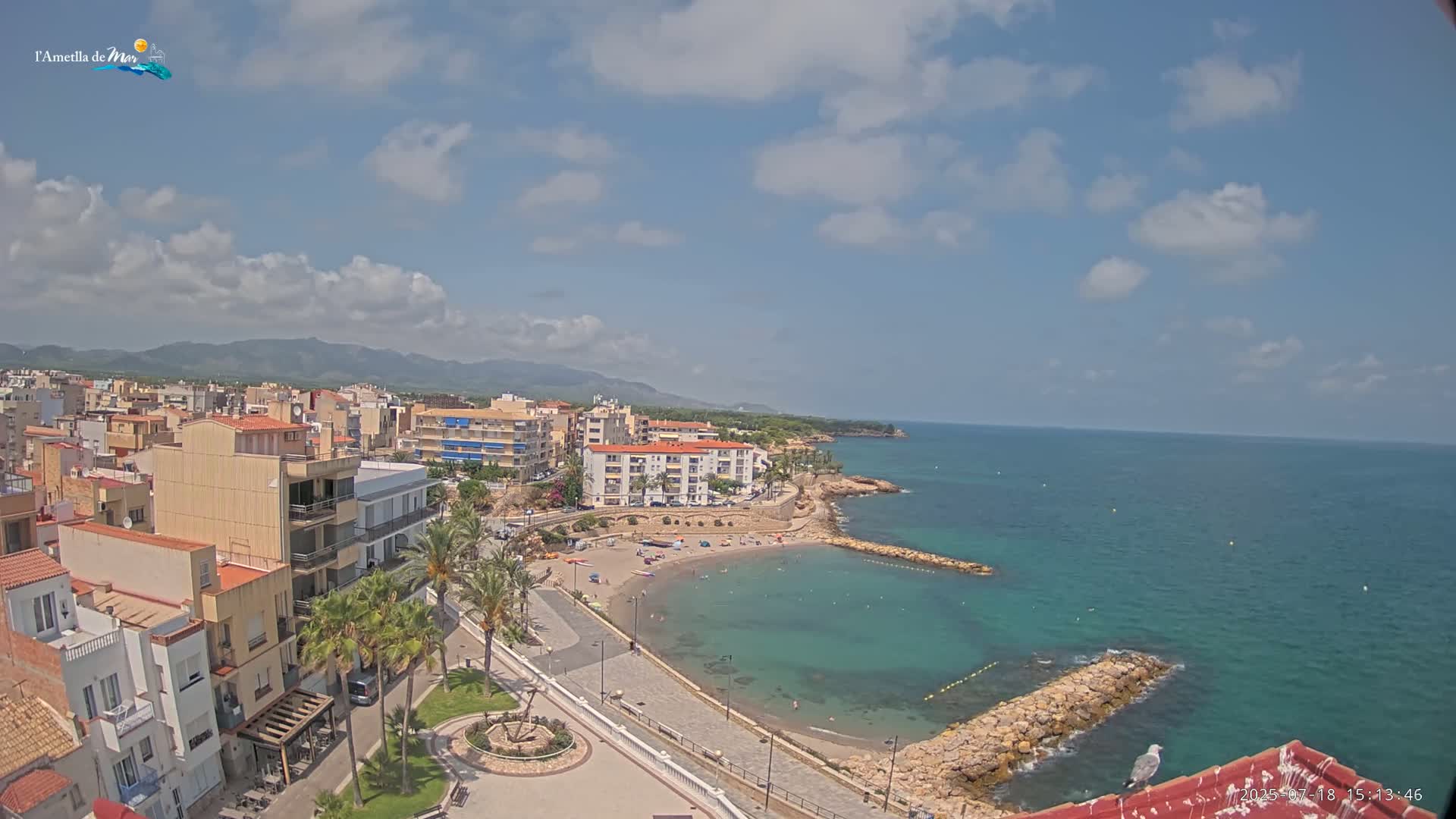 Ametlla de Mar City, Platja de l'Alguer (Alghero Beach) Live Cam - Tarragona, Catalonia, Spain