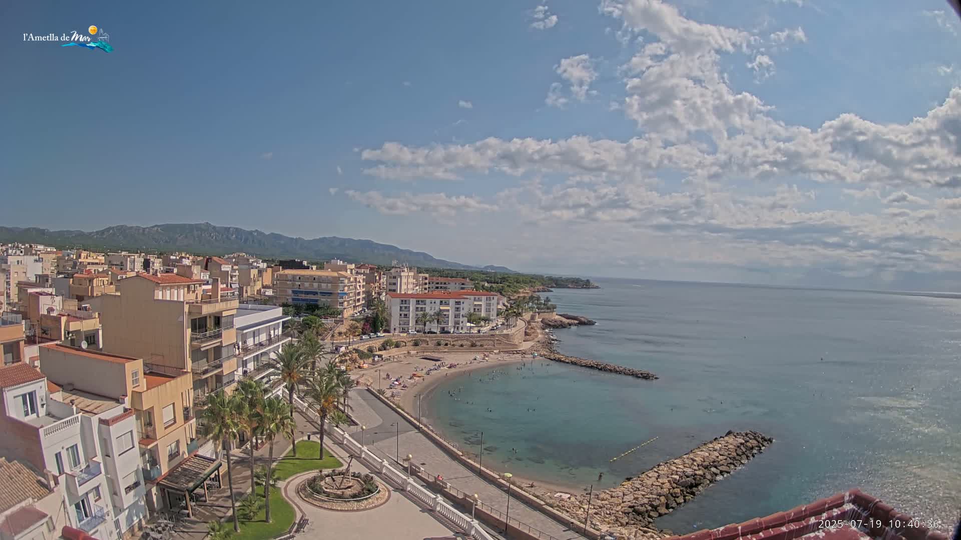 Ametlla de Mar City, Platja de l'Alguer (Alghero Beach) Live Cam - Tarragona, Catalonia, Spain