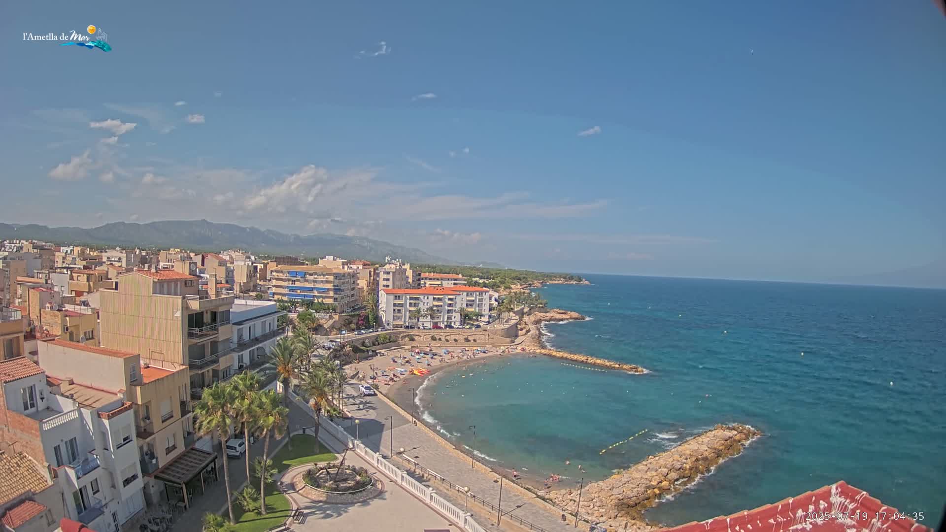 Ametlla de Mar City, Platja de l'Alguer (Alghero Beach) Live Cam - Tarragona, Catalonia, Spain