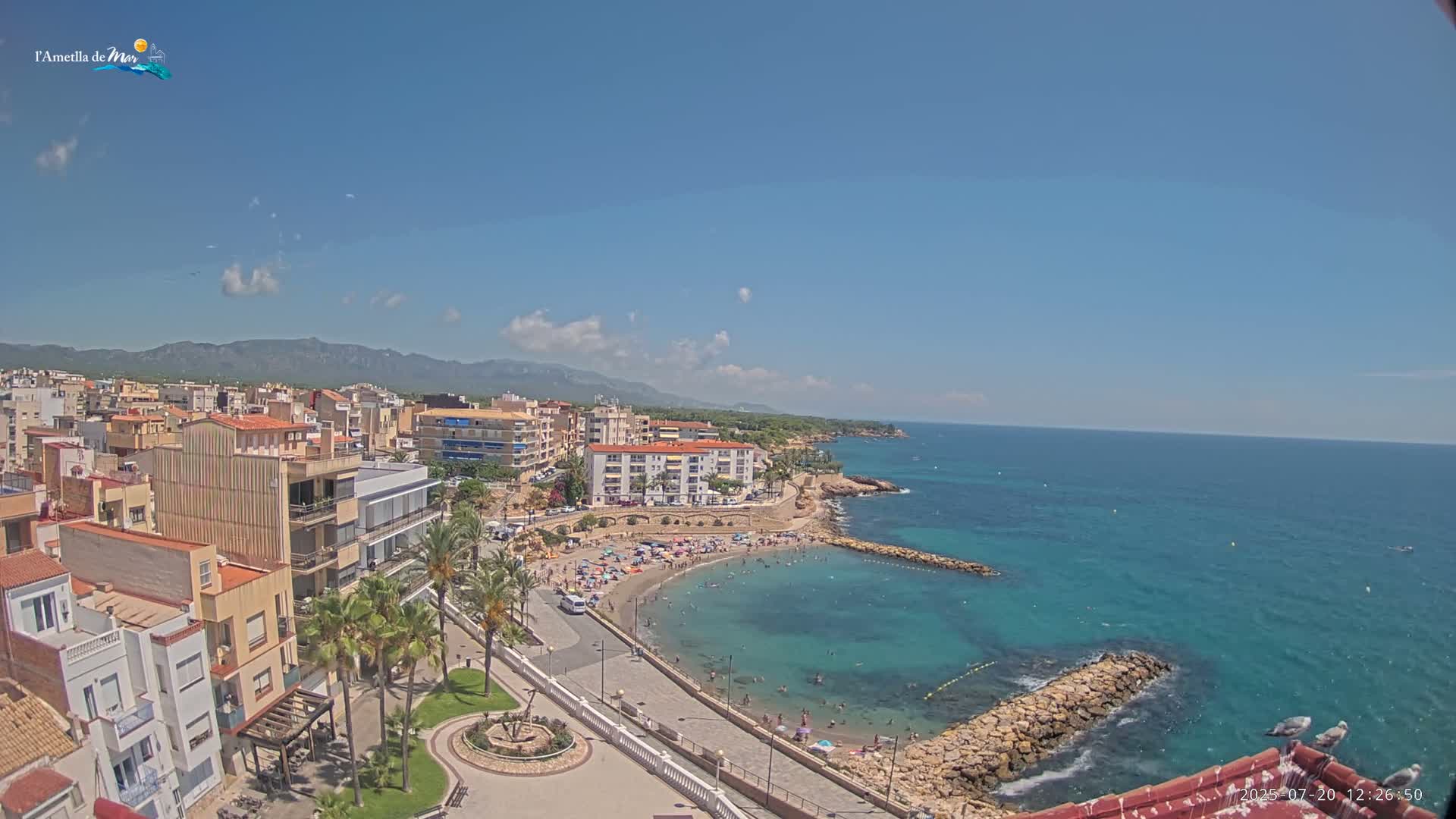 Ametlla de Mar City, Platja de l'Alguer (Alghero Beach) Live Cam - Tarragona, Catalonia, Spain