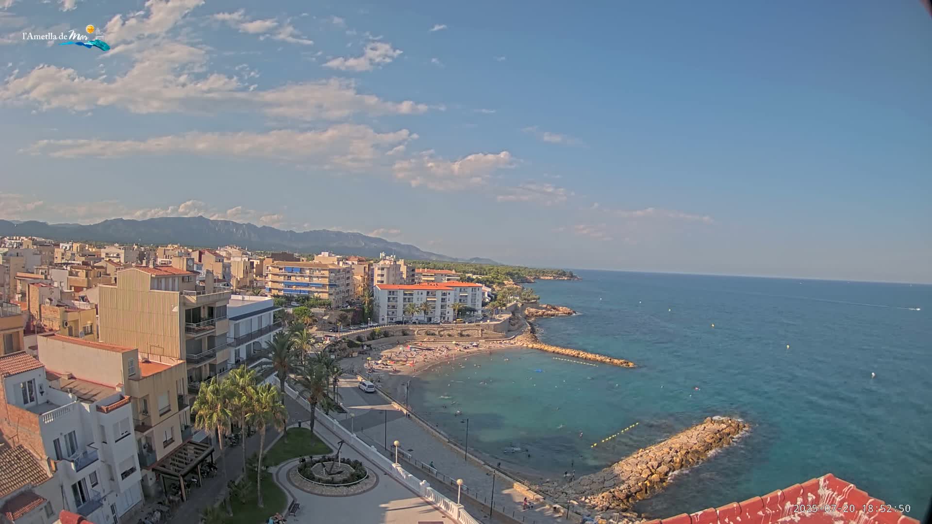 Ametlla de Mar City, Platja de l'Alguer (Alghero Beach) Live Cam - Tarragona, Catalonia, Spain