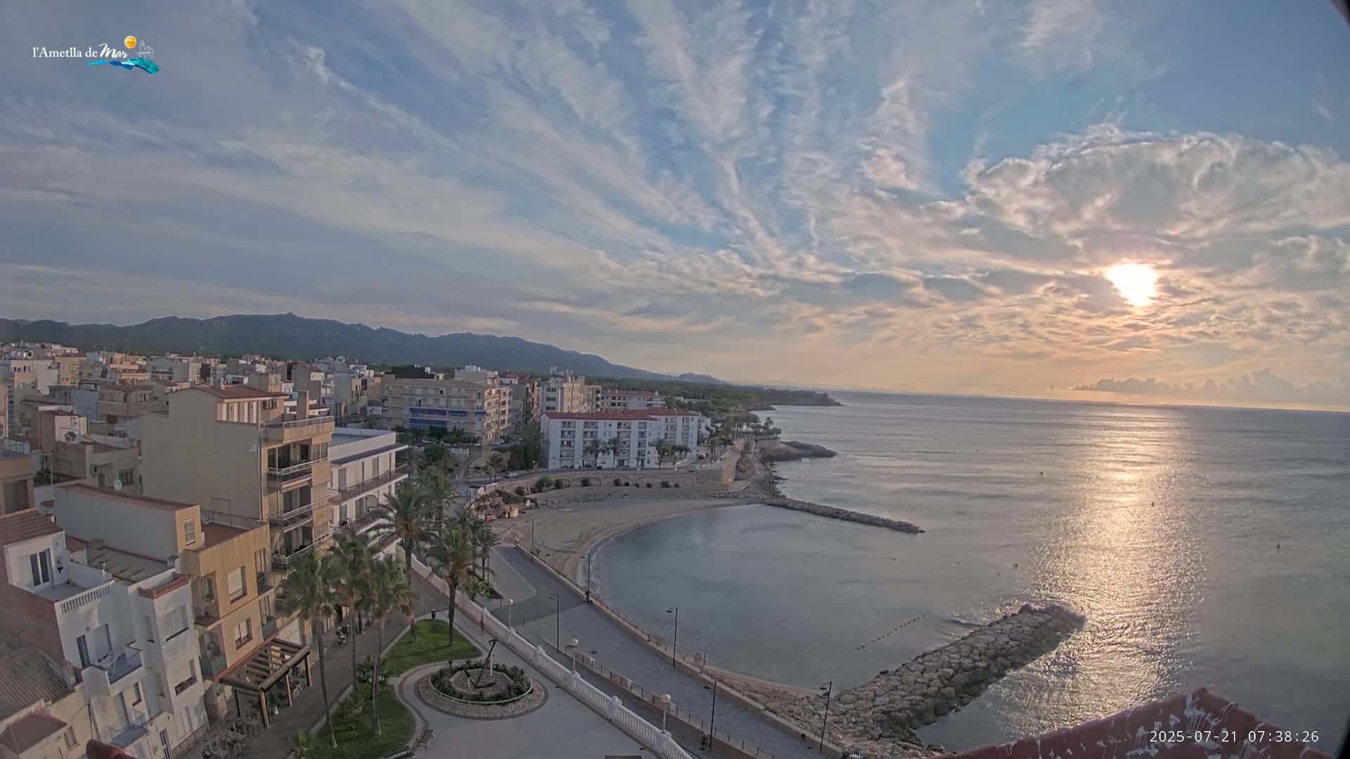 Ametlla de Mar City, Platja de l'Alguer (Alghero Beach) Live Cam - Tarragona, Catalonia, Spain