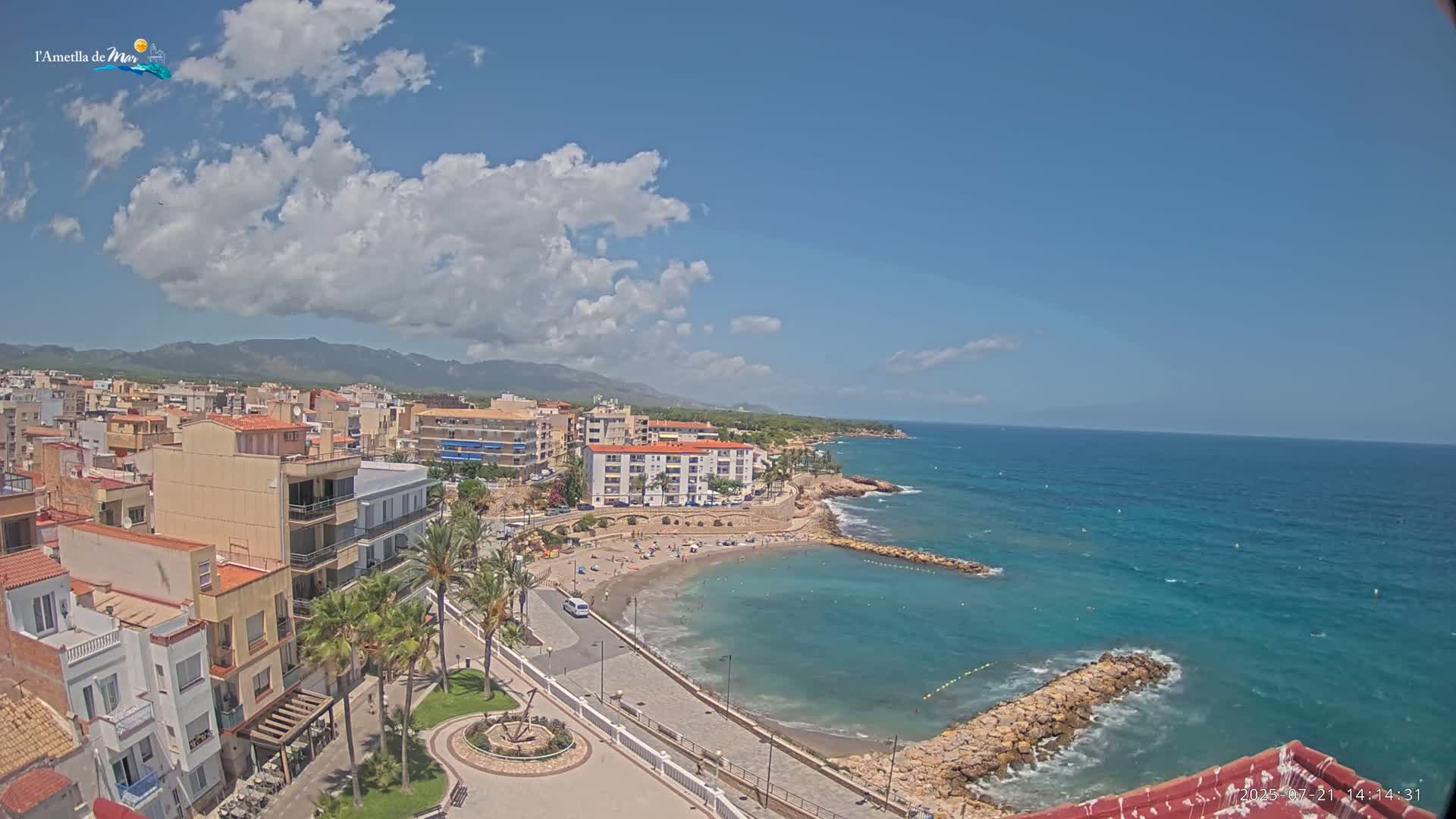 Ametlla de Mar City, Platja de l'Alguer (Alghero Beach) Live Cam - Tarragona, Catalonia, Spain