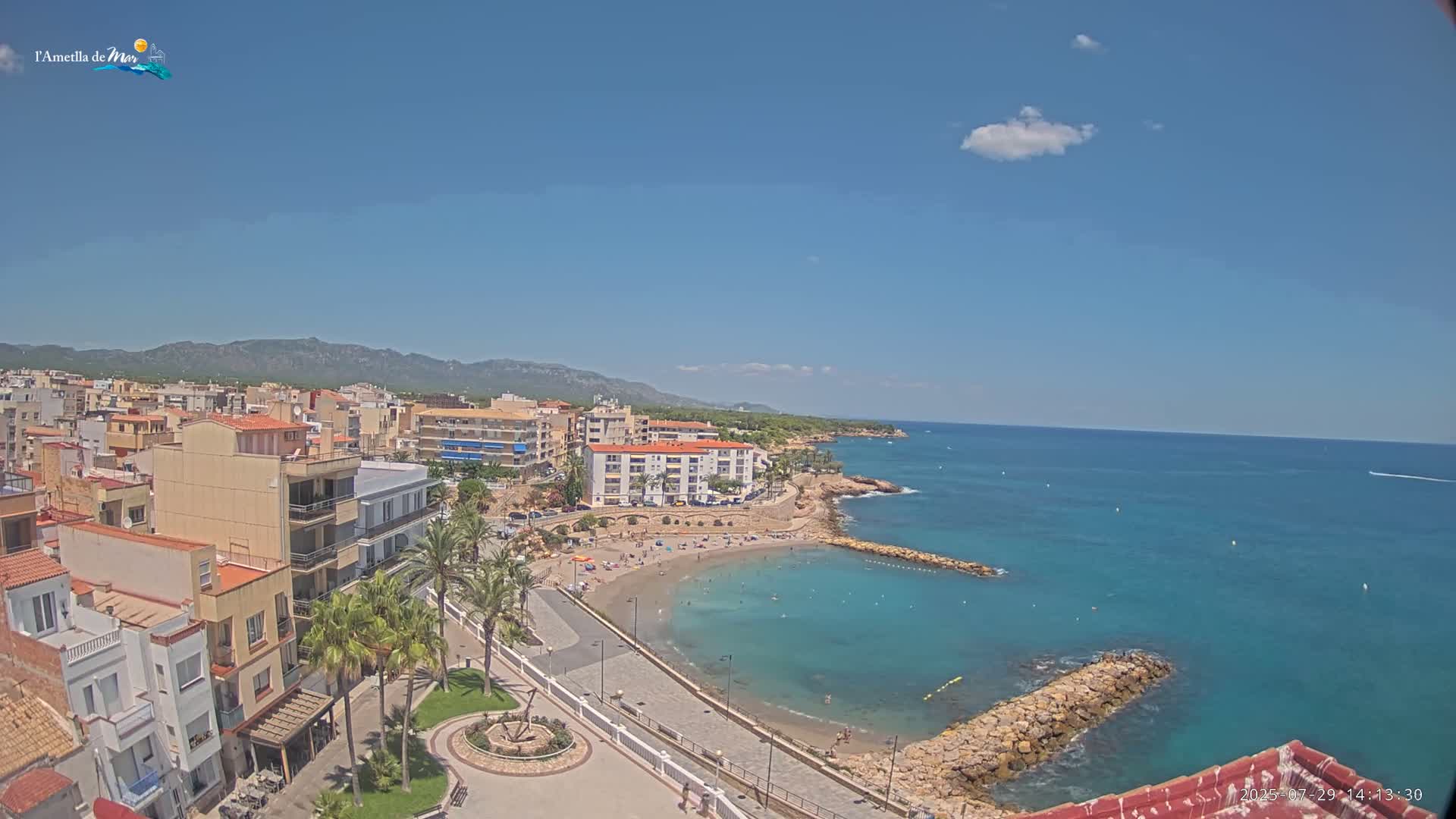 Ametlla de Mar City, Platja de l'Alguer (Alghero Beach) Live Cam - Tarragona, Catalonia, Spain