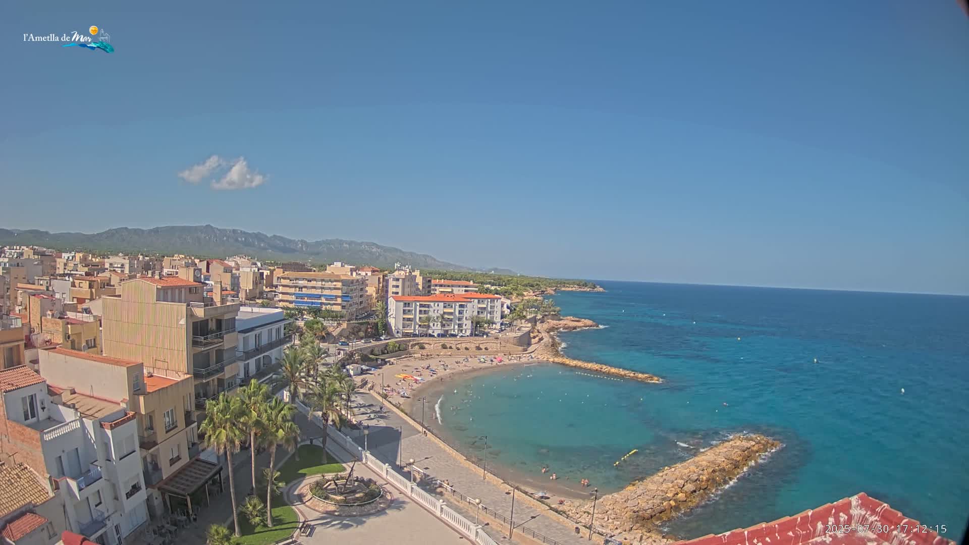 Ametlla de Mar City, Platja de l'Alguer (Alghero Beach) Live Cam - Tarragona, Catalonia, Spain