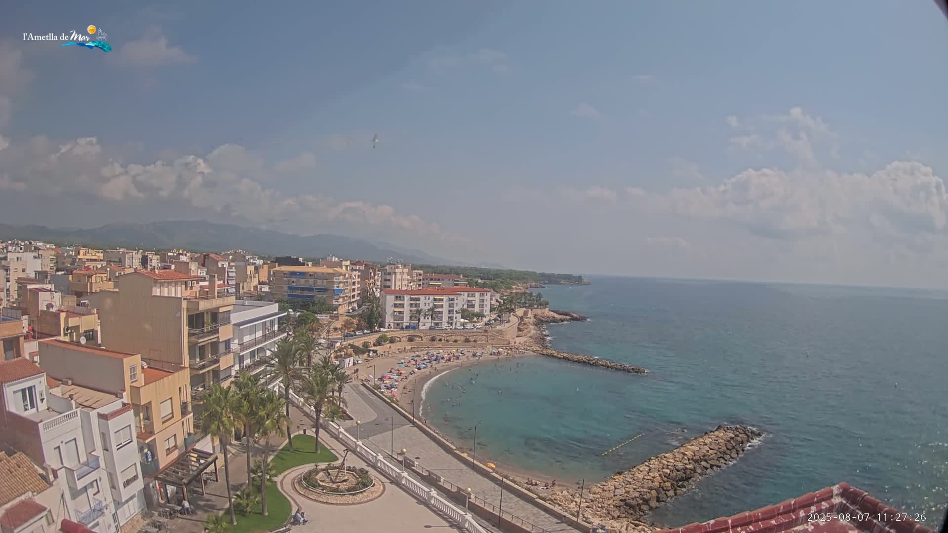 Ametlla de Mar City, Platja de l'Alguer (Alghero Beach) Live Cam - Tarragona, Catalonia, Spain
