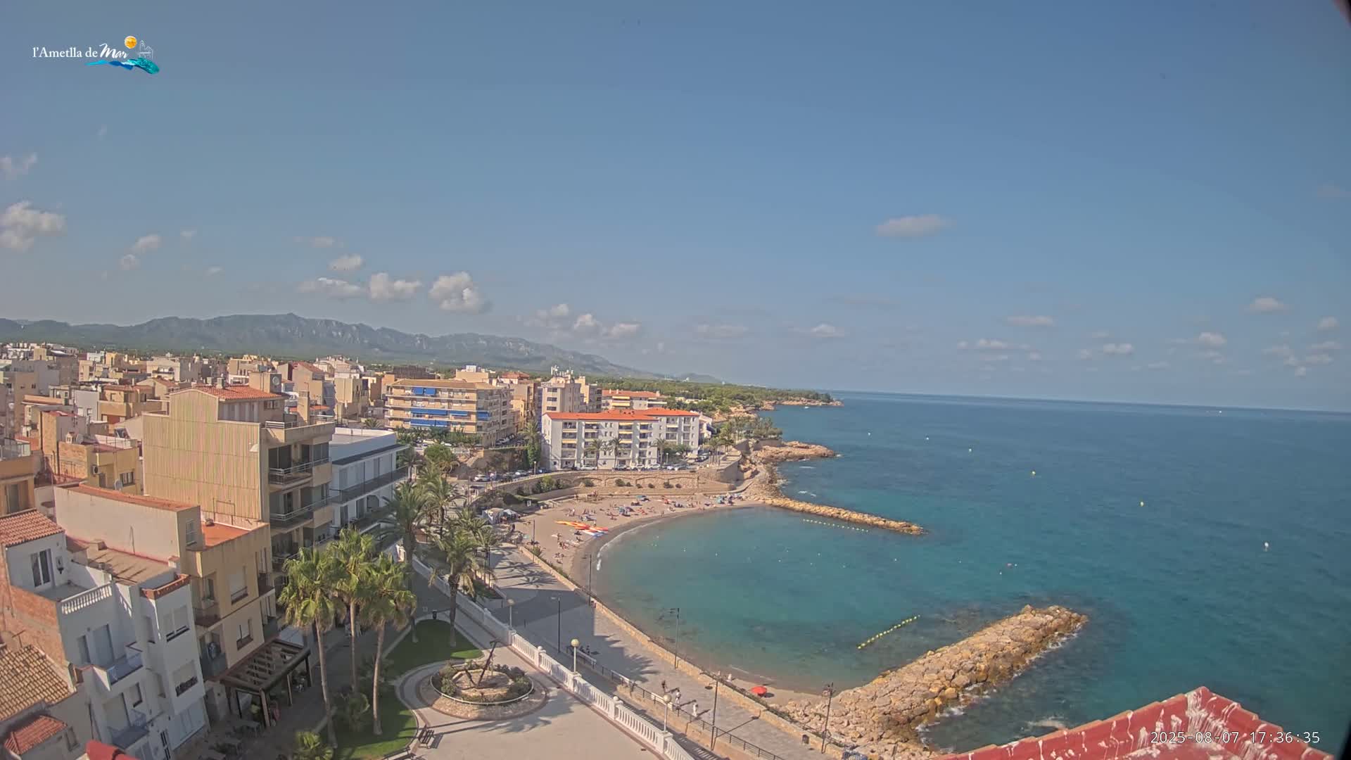 Ametlla de Mar City, Platja de l'Alguer (Alghero Beach) Live Cam - Tarragona, Catalonia, Spain