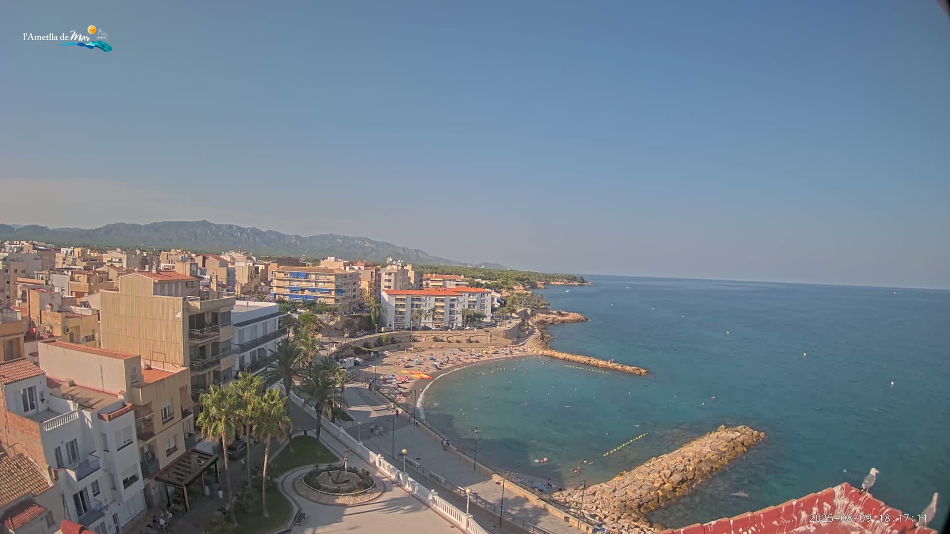 Ametlla de Mar City, Platja de l'Alguer (Alghero Beach) Live Cam - Tarragona, Catalonia, Spain