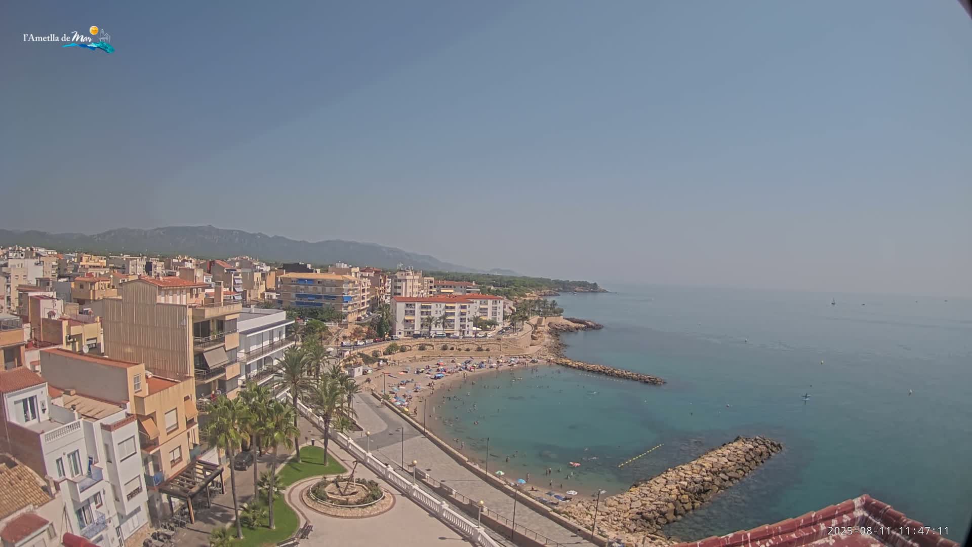 Ametlla de Mar City, Platja de l'Alguer (Alghero Beach) Live Cam - Tarragona, Catalonia, Spain