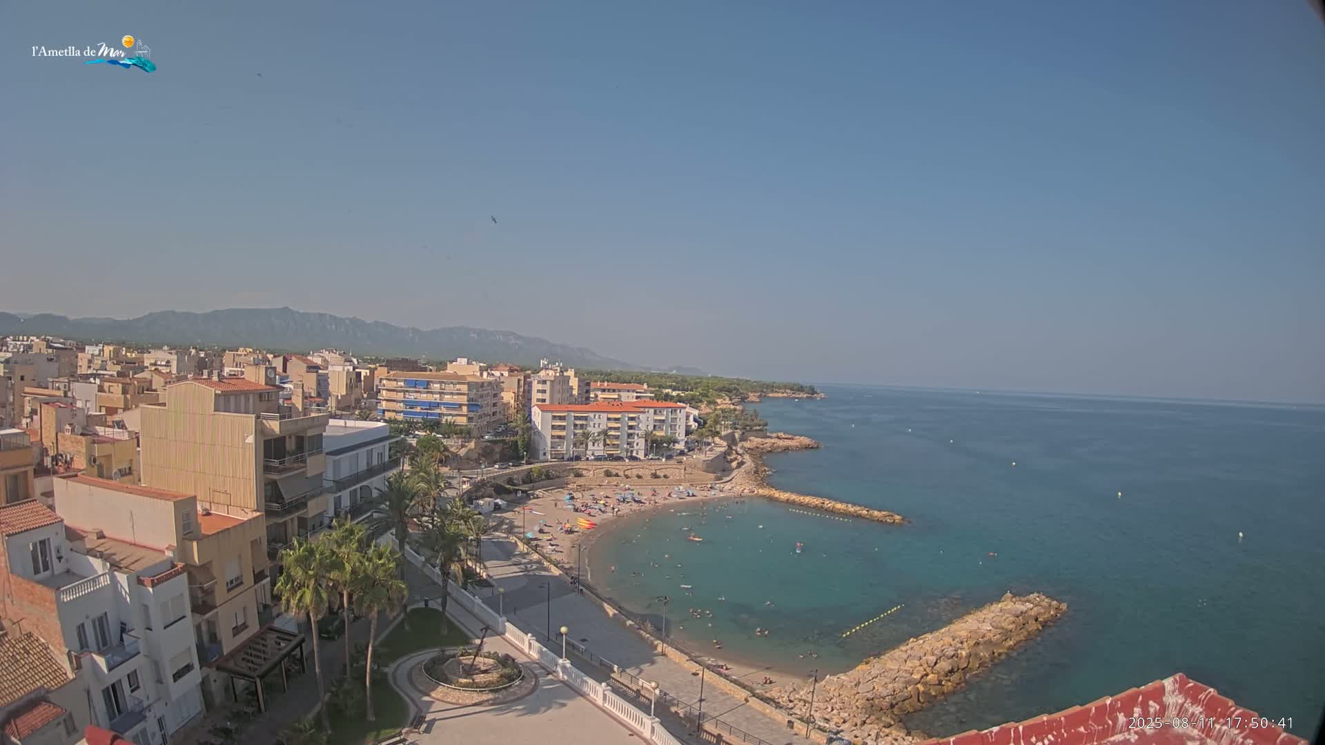 Ametlla de Mar City, Platja de l'Alguer (Alghero Beach) Live Cam - Tarragona, Catalonia, Spain