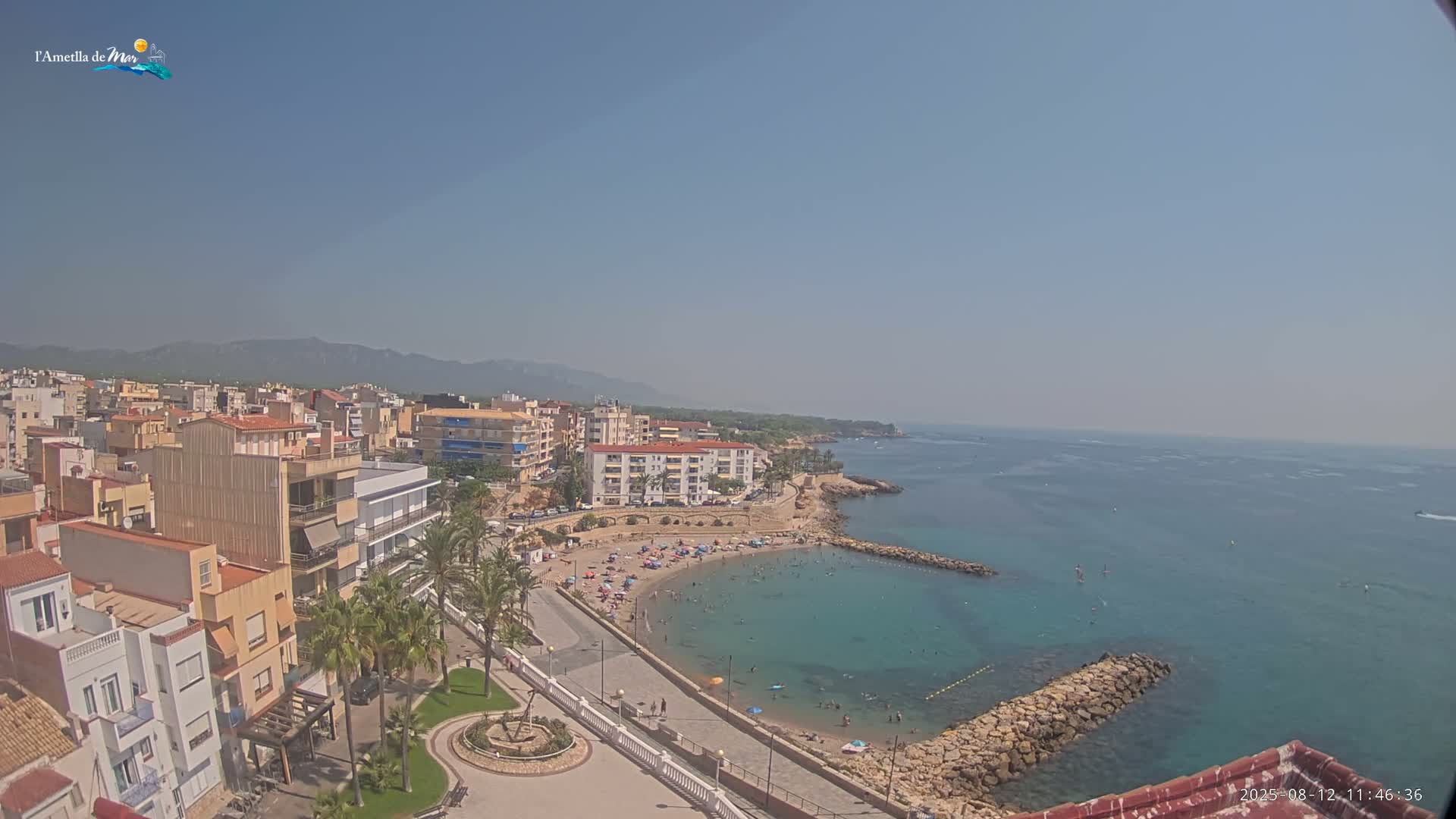 Ametlla de Mar City, Platja de l'Alguer (Alghero Beach) Live Cam - Tarragona, Catalonia, Spain