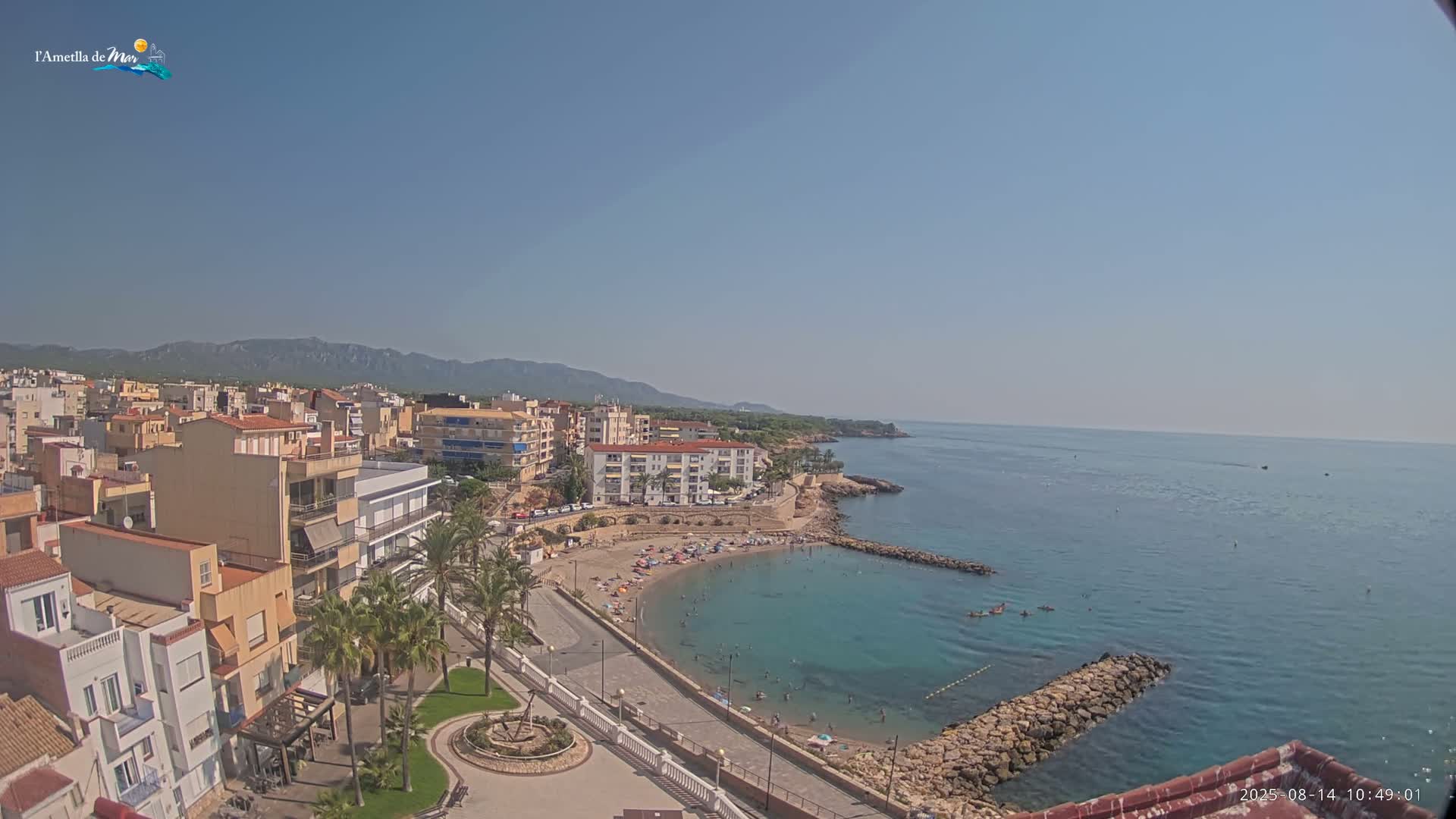 Ametlla de Mar City, Platja de l'Alguer (Alghero Beach) Live Cam - Tarragona, Catalonia, Spain