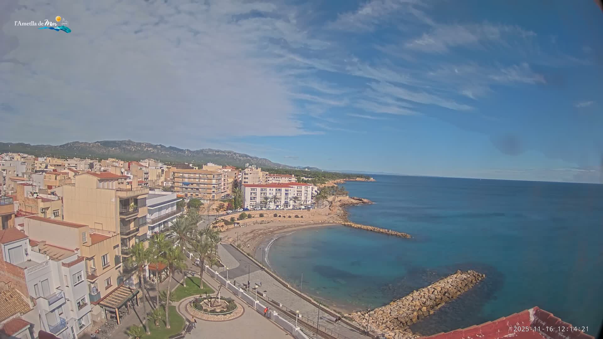 Ametlla de Mar City, Platja de l'Alguer (Alghero Beach) Live Cam - Tarragona, Catalonia, Spain