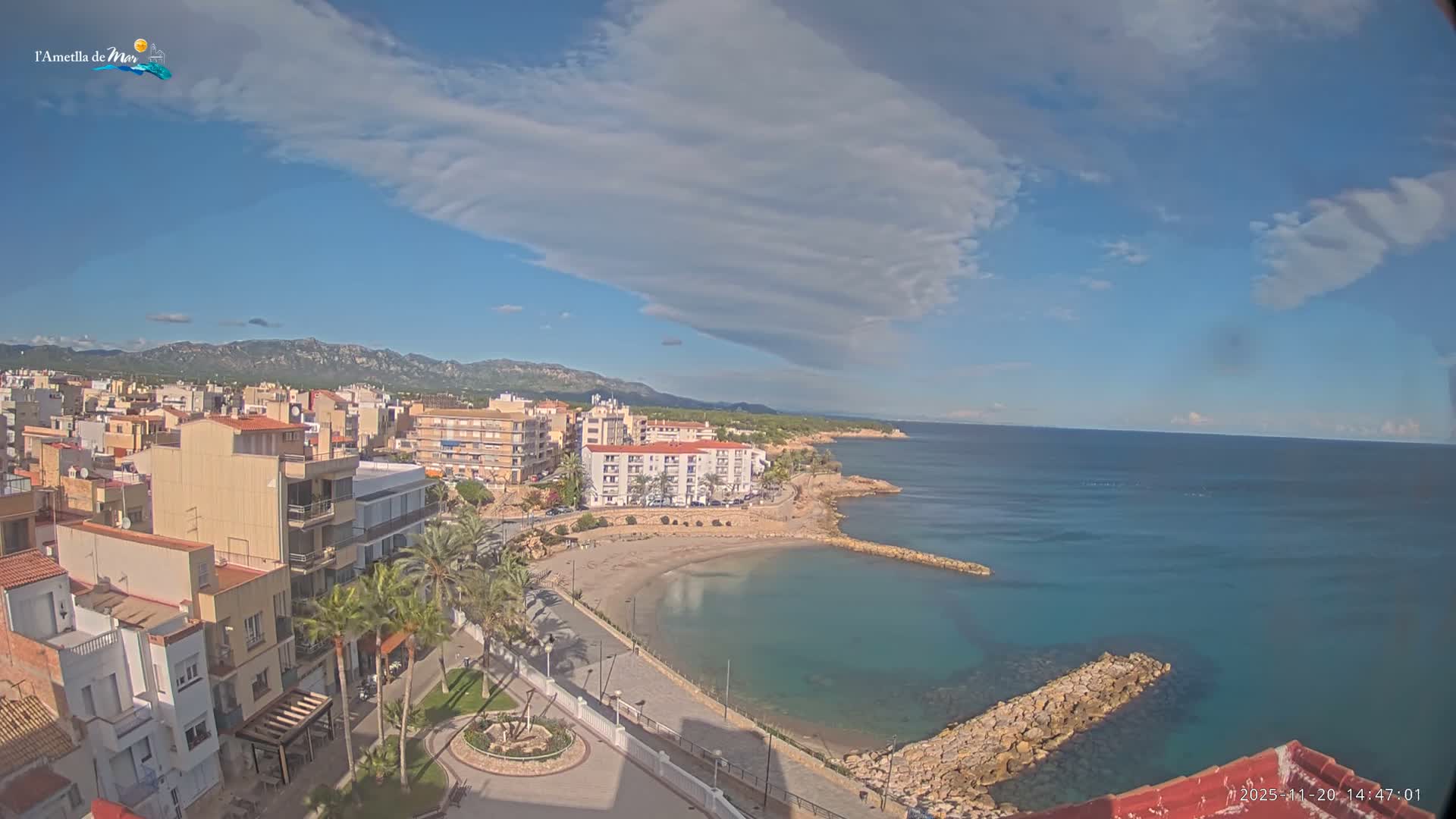 Ametlla de Mar City, Platja de l'Alguer (Alghero Beach) Live Cam - Tarragona, Catalonia, Spain
