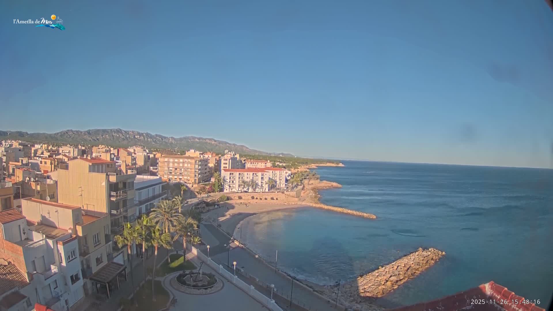 Ametlla de Mar City, Platja de l'Alguer (Alghero Beach) Live Cam - Tarragona, Catalonia, Spain