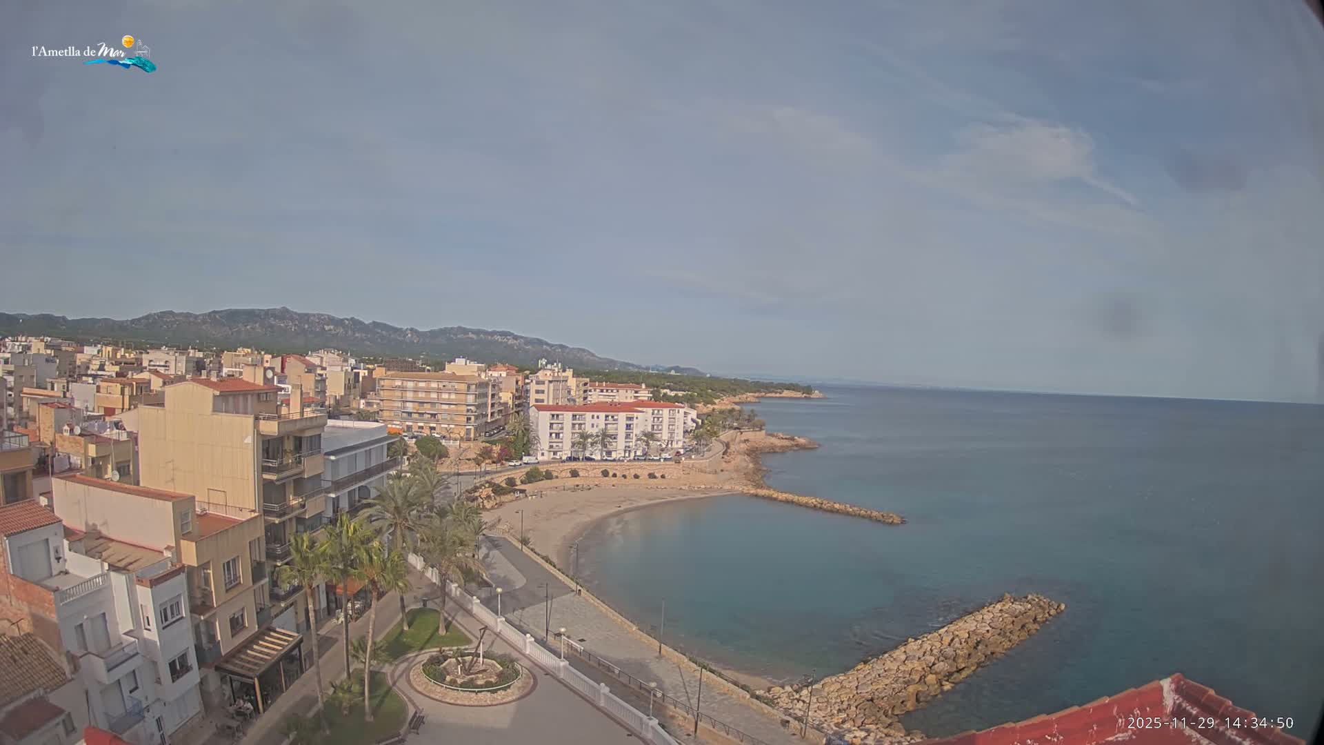 Ametlla de Mar City, Platja de l'Alguer (Alghero Beach) Live Cam - Tarragona, Catalonia, Spain