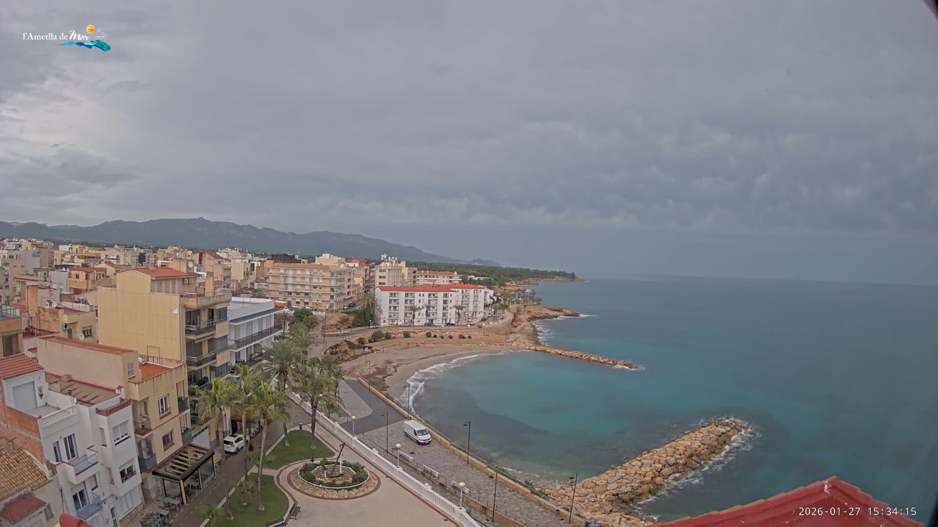 Ametlla de Mar City, Platja de l'Alguer (Alghero Beach) Live Cam - Tarragona, Catalonia, Spain