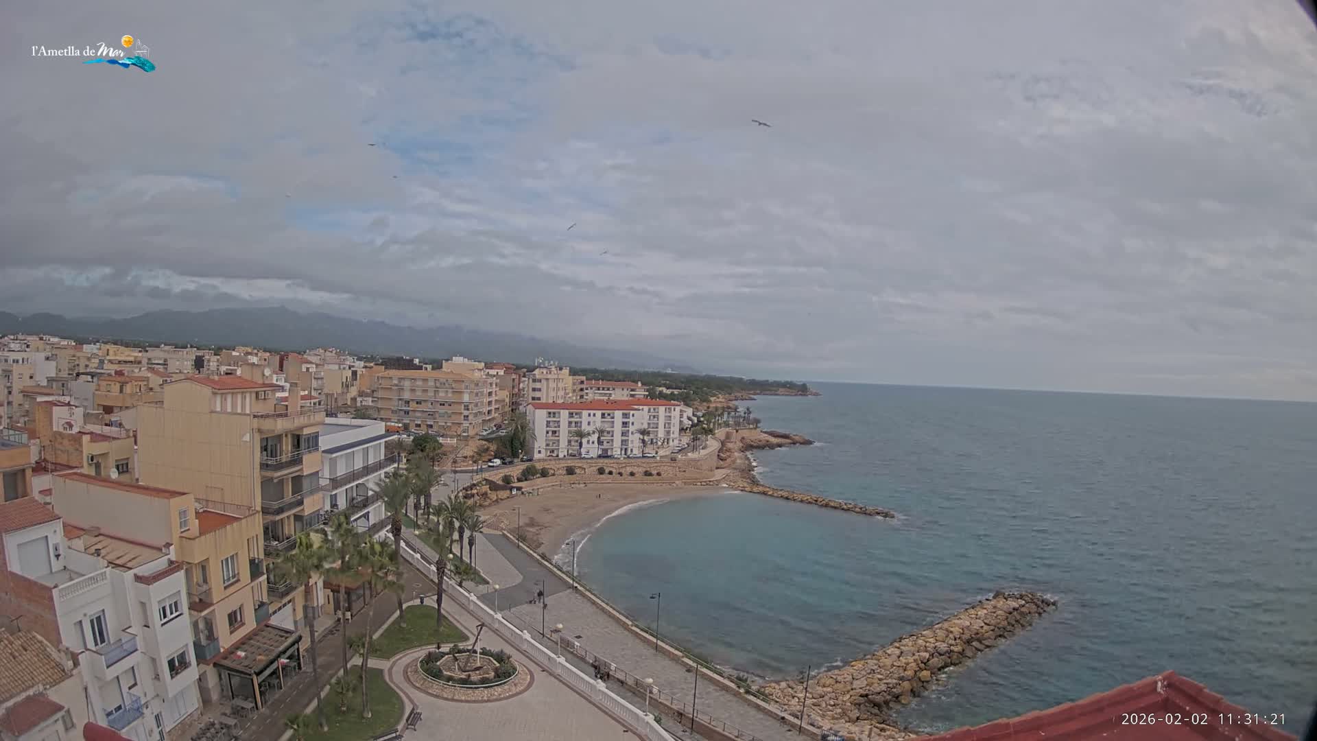 Ametlla de Mar City, Platja de l'Alguer (Alghero Beach) Live Cam - Tarragona, Catalonia, Spain