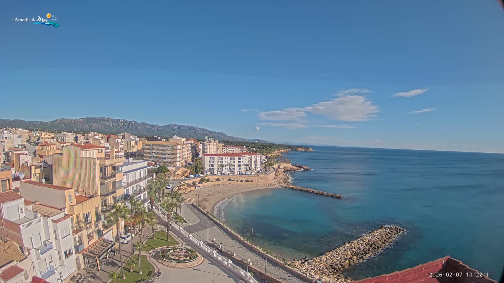 Ametlla de Mar City, Platja de l'Alguer (Alghero Beach) Live Cam - Tarragona, Catalonia, Spain
