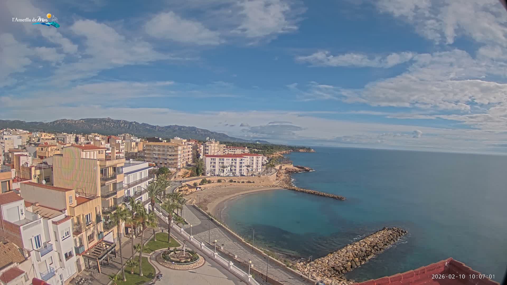 Ametlla de Mar City, Platja de l'Alguer (Alghero Beach) Live Cam - Tarragona, Catalonia, Spain