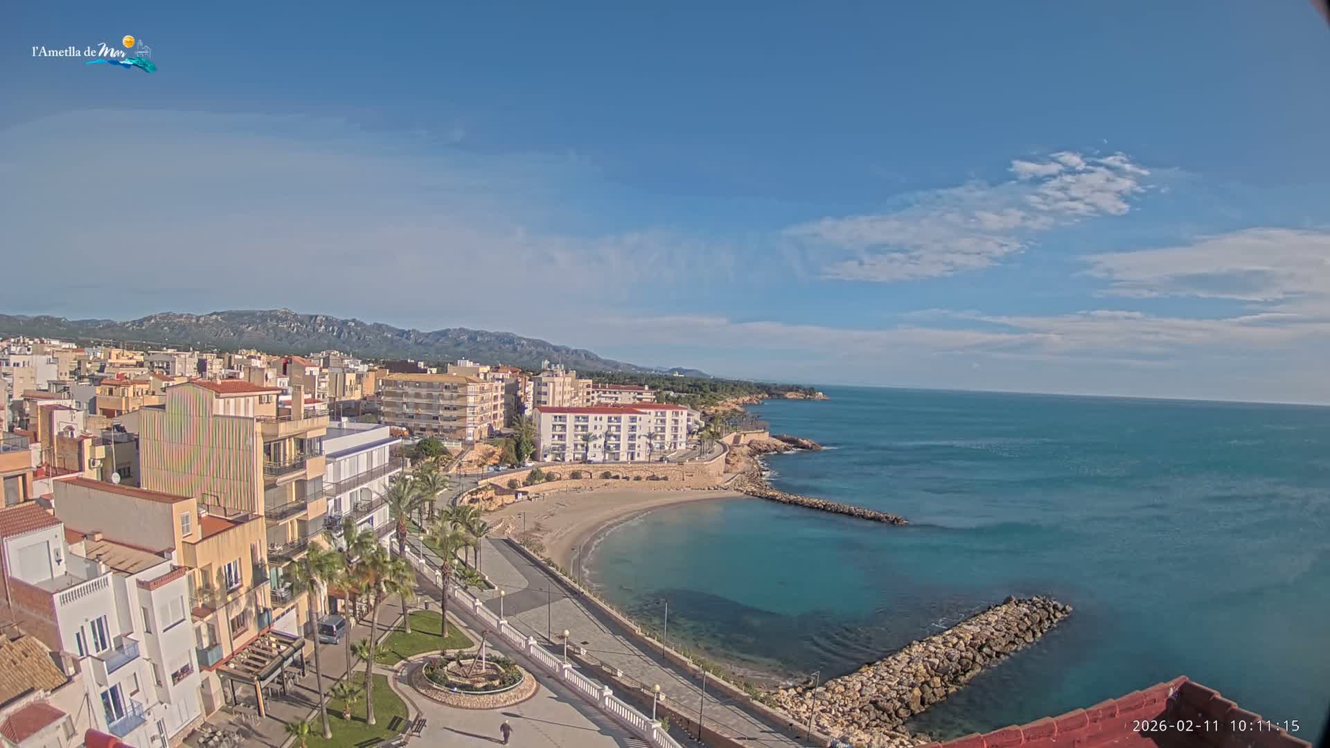 Ametlla de Mar City, Platja de l'Alguer (Alghero Beach) Live Cam - Tarragona, Catalonia, Spain