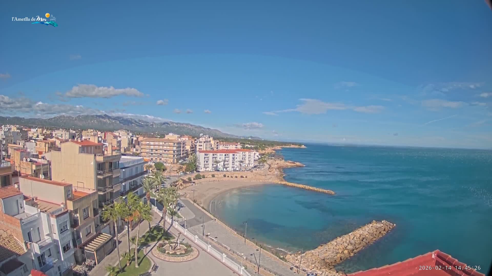 Ametlla de Mar City, Platja de l'Alguer (Alghero Beach) Live Cam - Tarragona, Catalonia, Spain