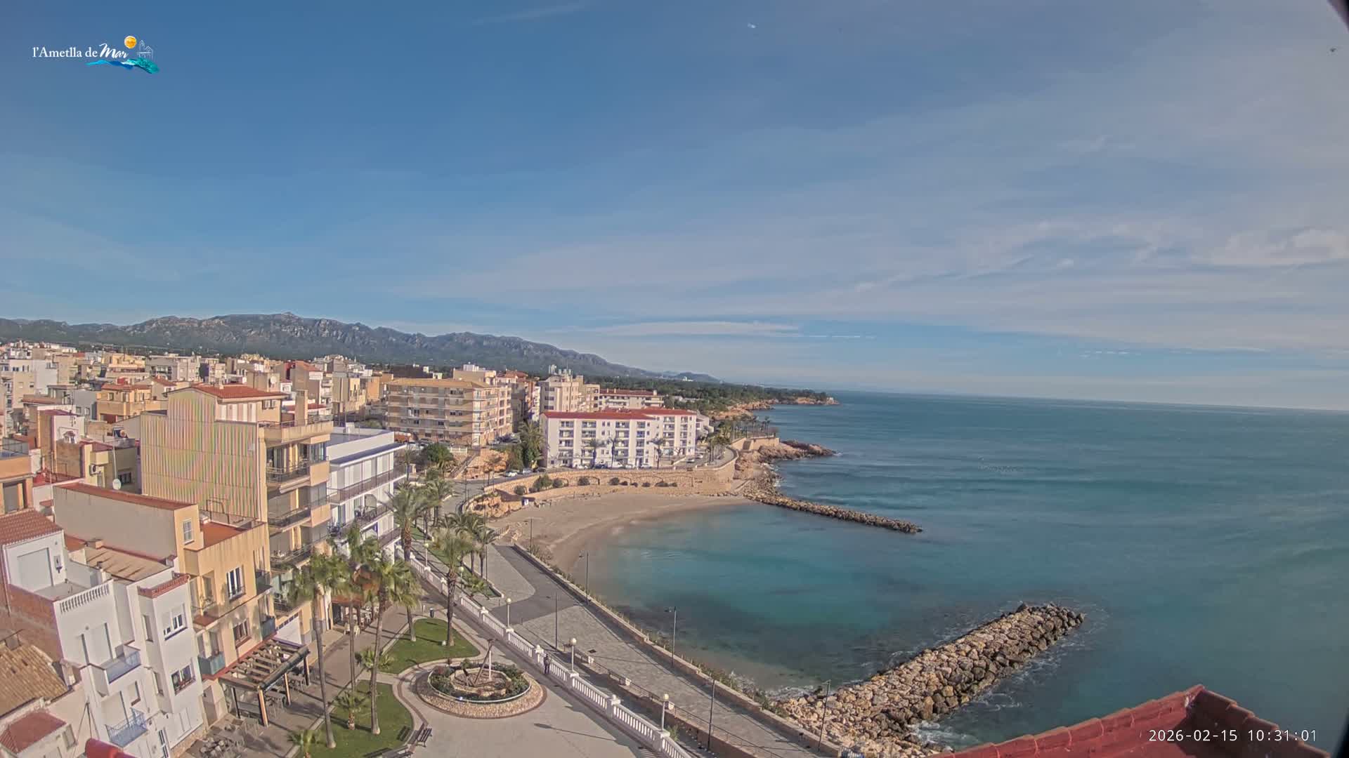 Ametlla de Mar City, Platja de l'Alguer (Alghero Beach) Live Cam - Tarragona, Catalonia, Spain