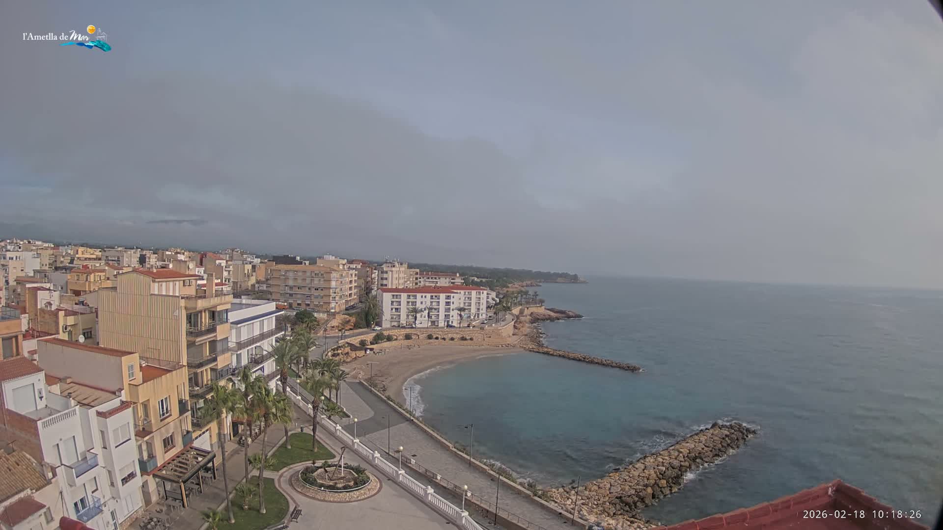 Ametlla de Mar City, Platja de l'Alguer (Alghero Beach) Live Cam - Tarragona, Catalonia, Spain