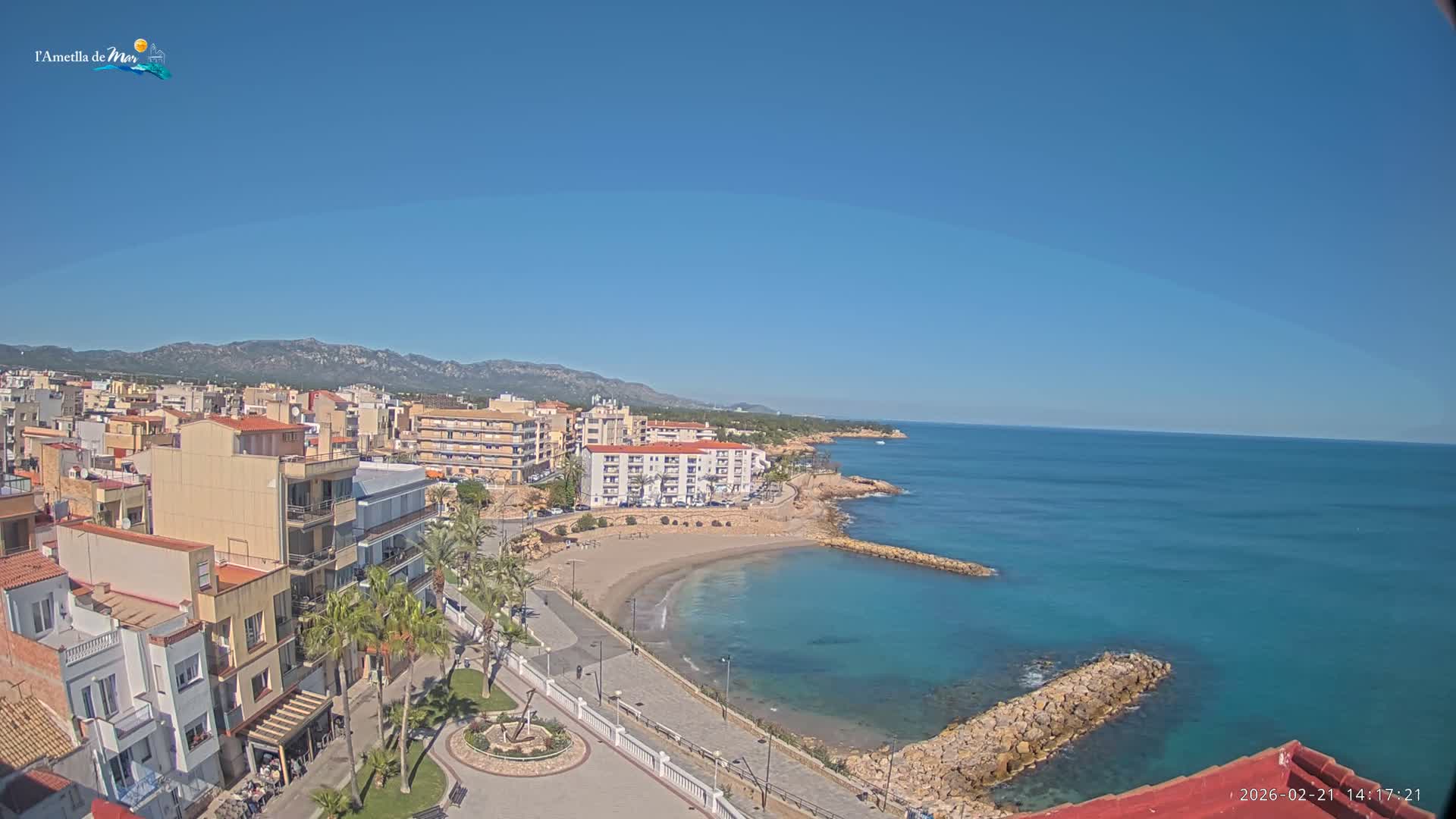 Ametlla de Mar City, Platja de l'Alguer (Alghero Beach) Live Cam - Tarragona, Catalonia, Spain