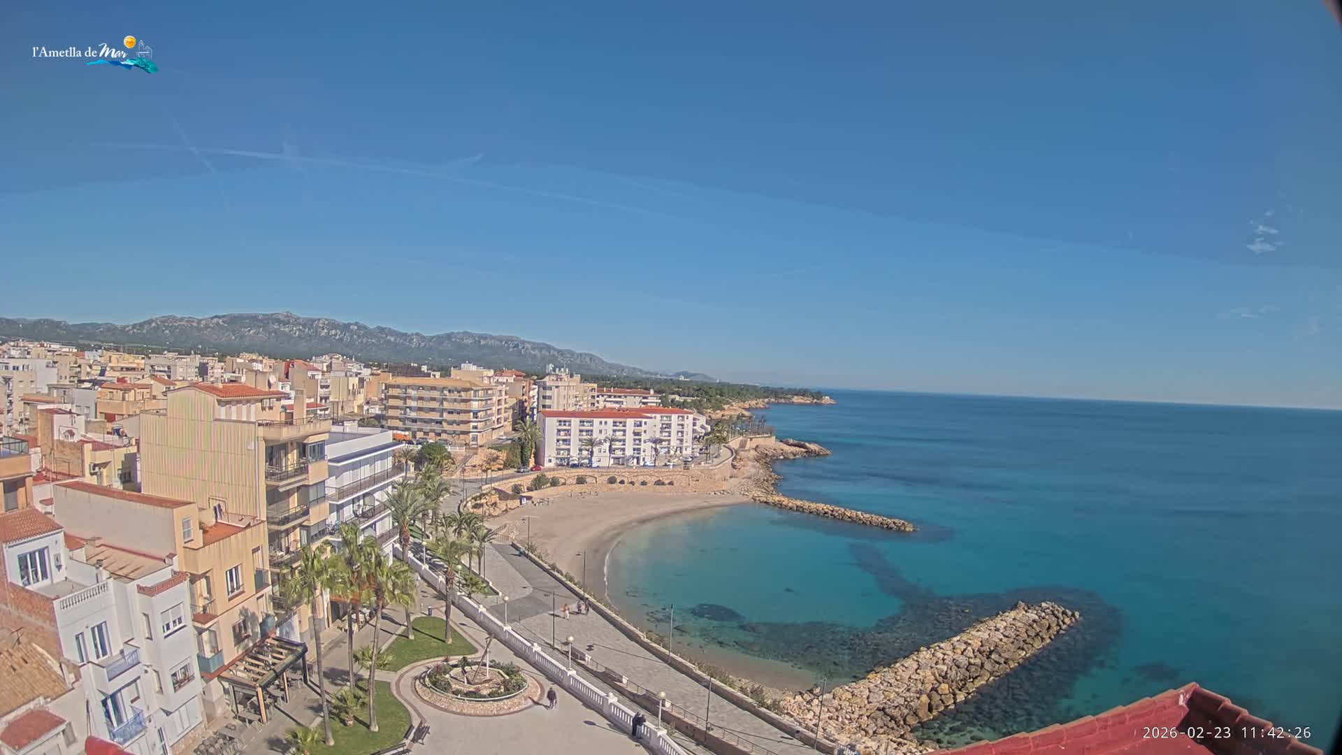 Ametlla de Mar City, Platja de l'Alguer (Alghero Beach) Live Cam - Tarragona, Catalonia, Spain