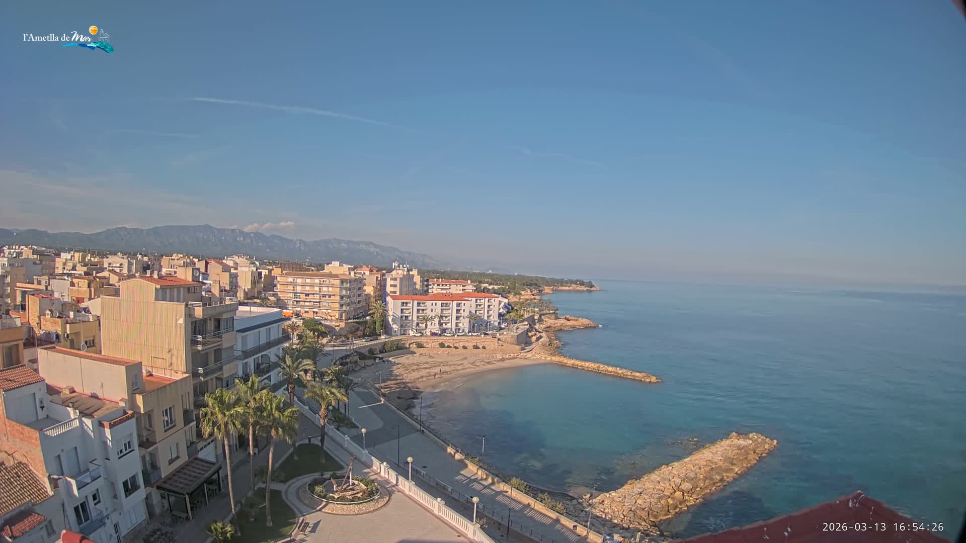 Ametlla de Mar City, Platja de l'Alguer (Alghero Beach) Live Cam - Tarragona, Catalonia, Spain
