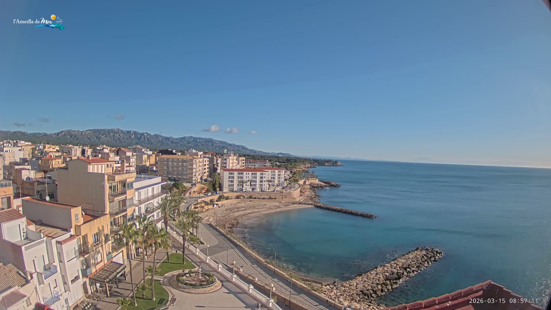 Ametlla de Mar City, Platja de l'Alguer (Alghero Beach) Live Cam - Tarragona, Catalonia, Spain