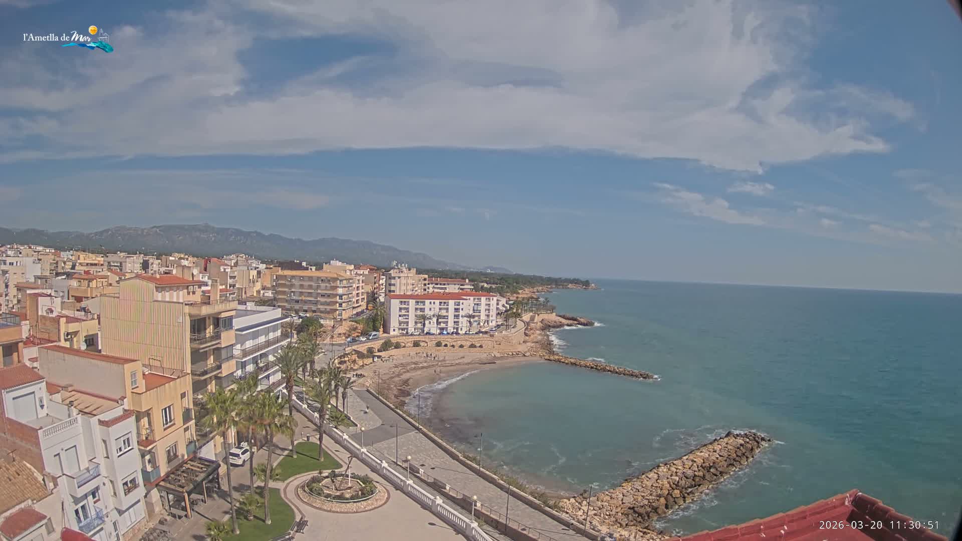 Ametlla de Mar City, Platja de l'Alguer (Alghero Beach) Live Cam - Tarragona, Catalonia, Spain
