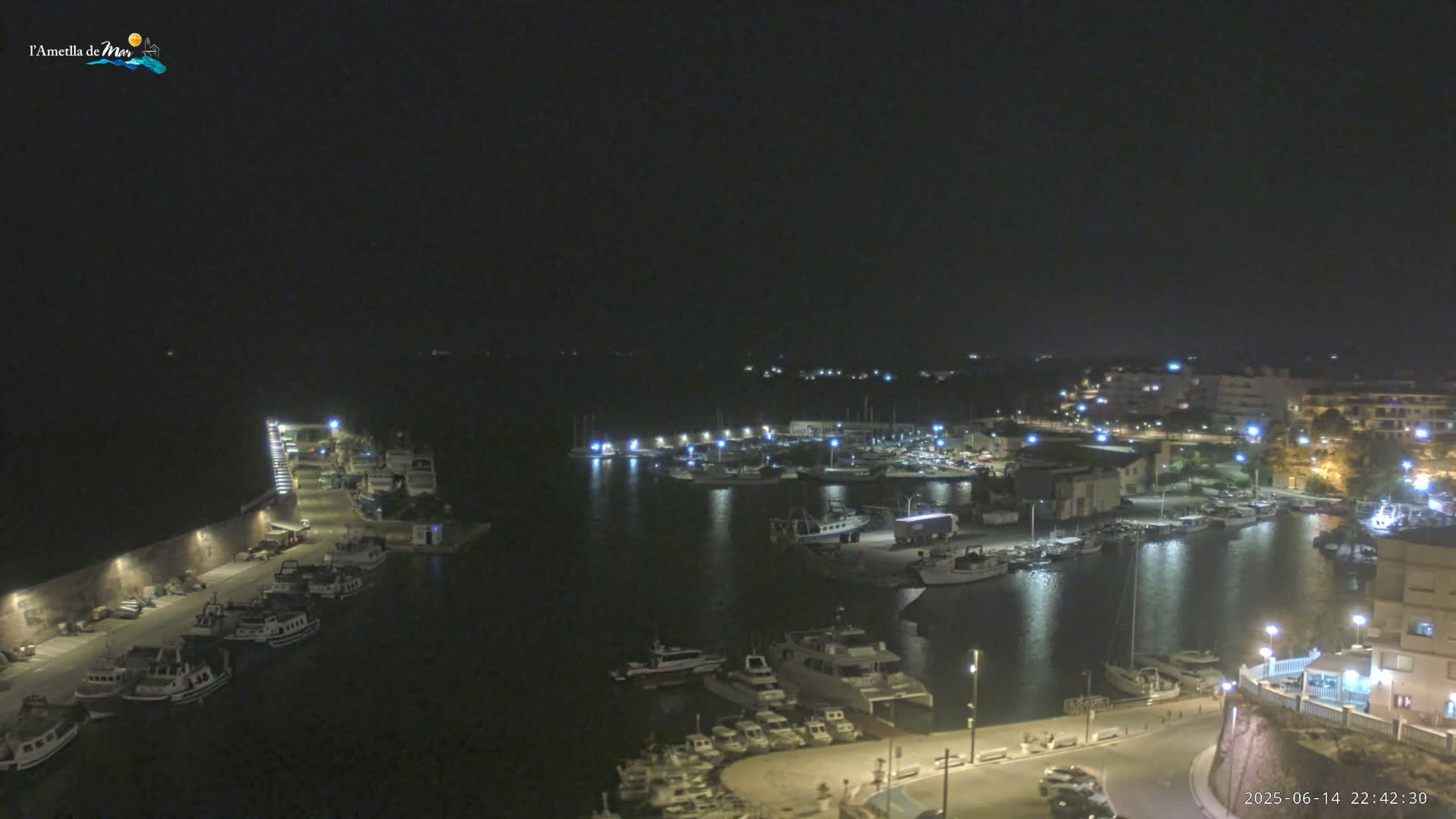 A harbor filled with numerous boats and yachts under a hazy sky.