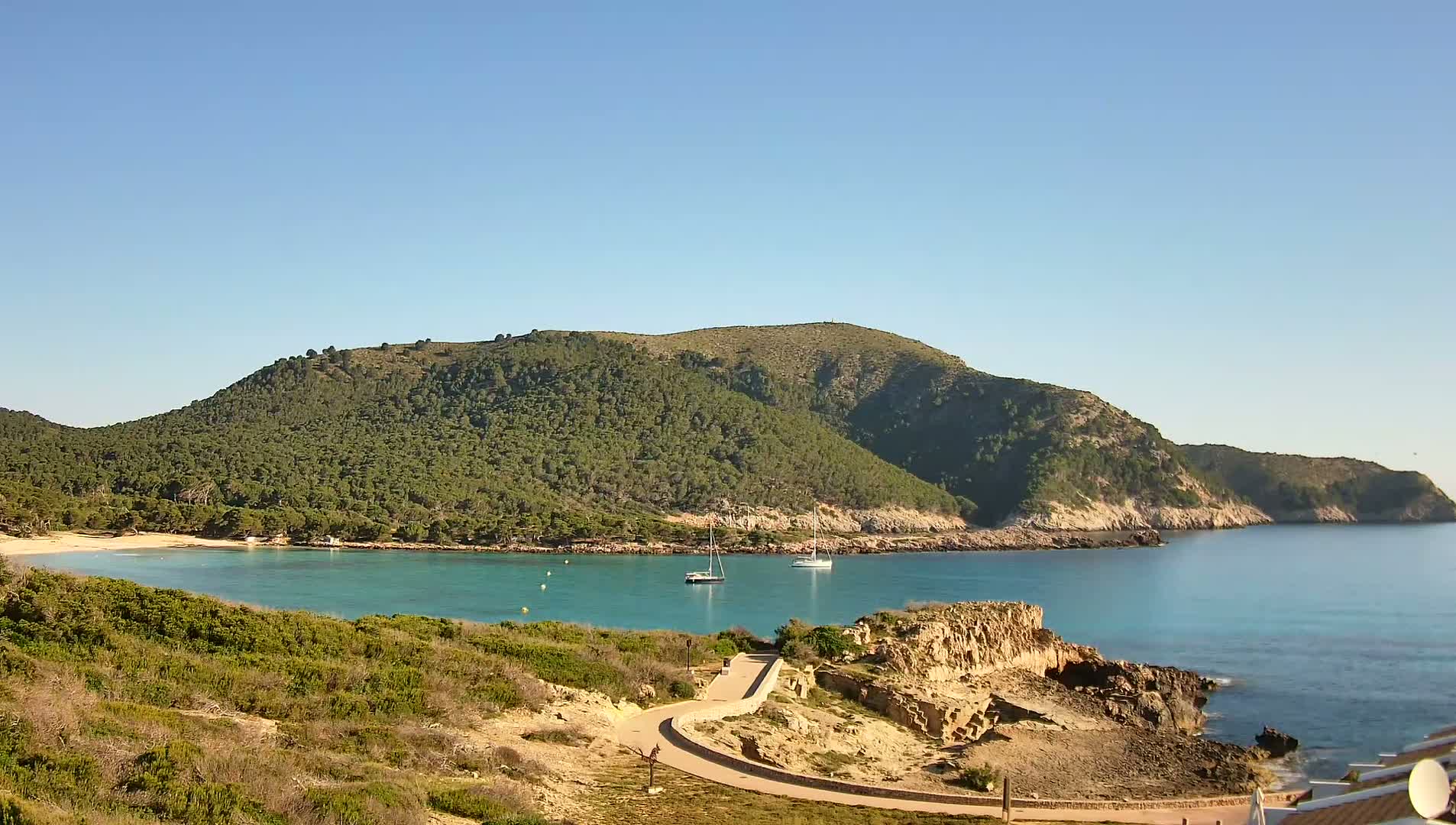 Capdepera, Beach Cala Agulla Cove Live Cam - Mallorca, Balearic Islands, Spain