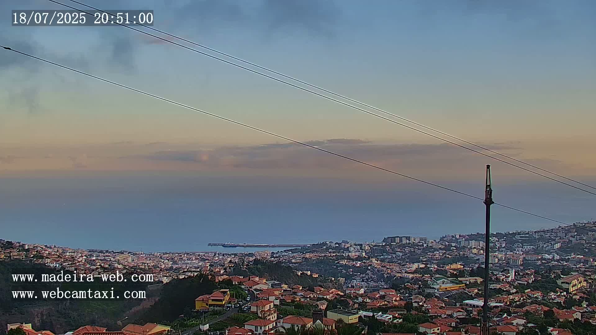 Funchal City  Skyline Live Cam from Sao Roque - Funchal, Madeira, Portugal