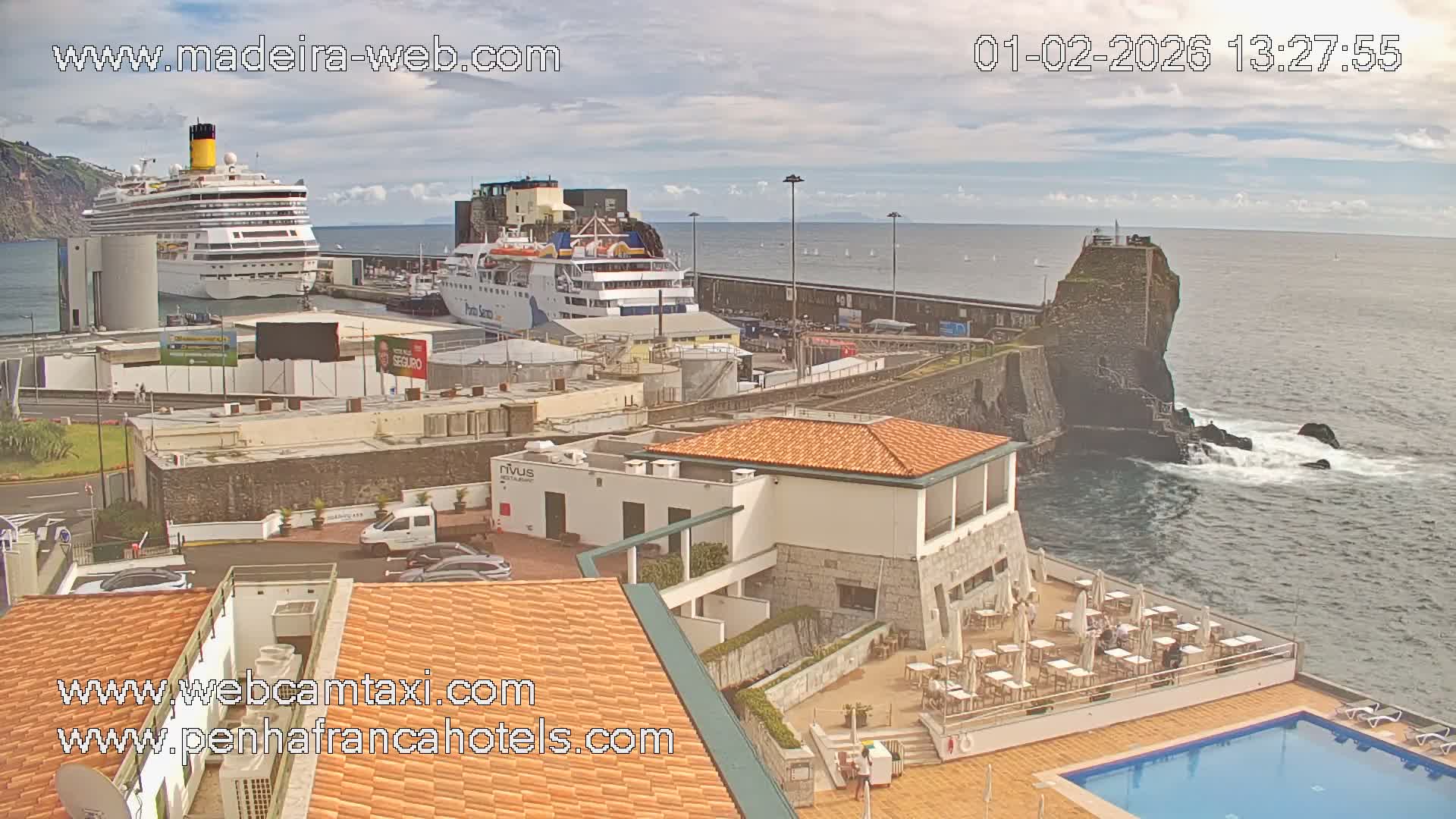 Funchal City View from Penha de Franca Hotel Live Cam - Funchal, Madeira, Portugal