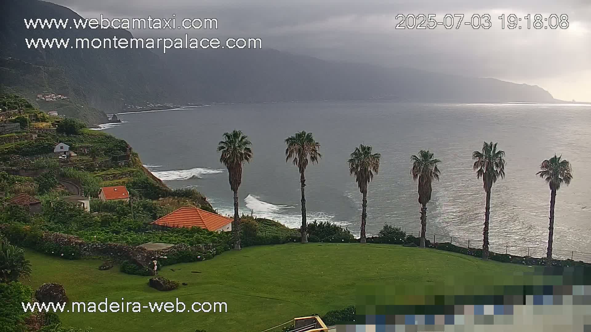 Ponta Delgada Coast  Live Cam from Monte Mar Palace Hotel - Sao Vicente, Madeira, Portugal