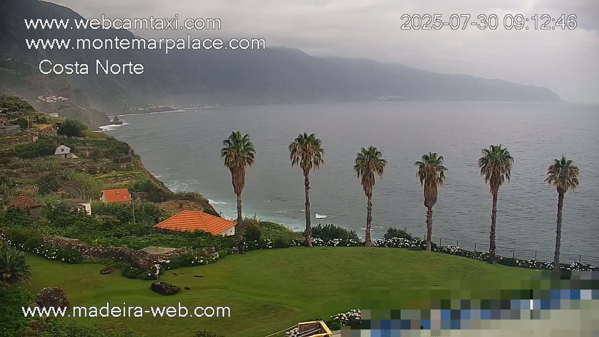Ponta Delgada Coast  Live Cam from Monte Mar Palace Hotel - Sao Vicente, Madeira, Portugal