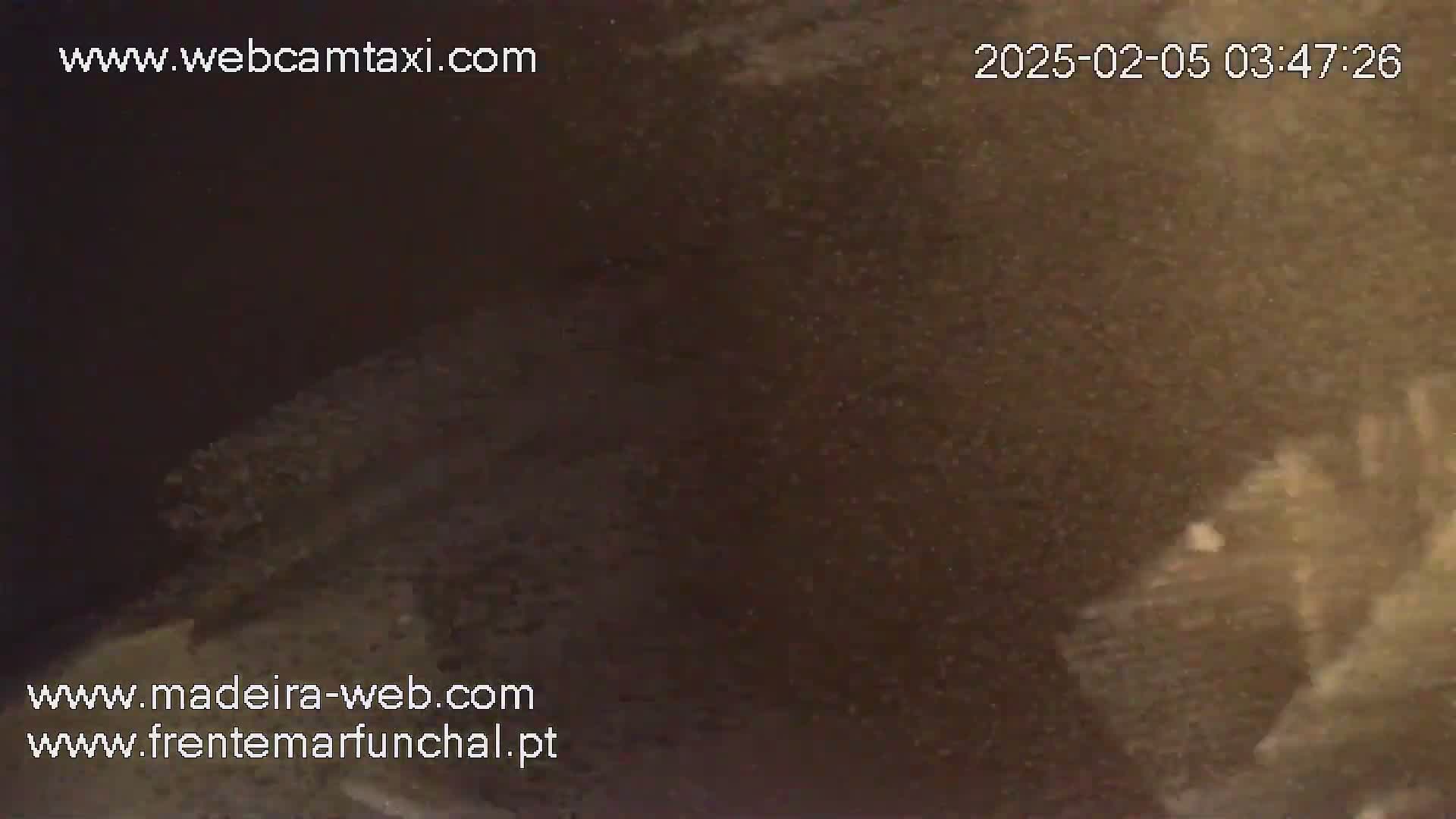 A dark, blurry image shows what appears to be a nighttime, possibly snowy, outdoor scene.