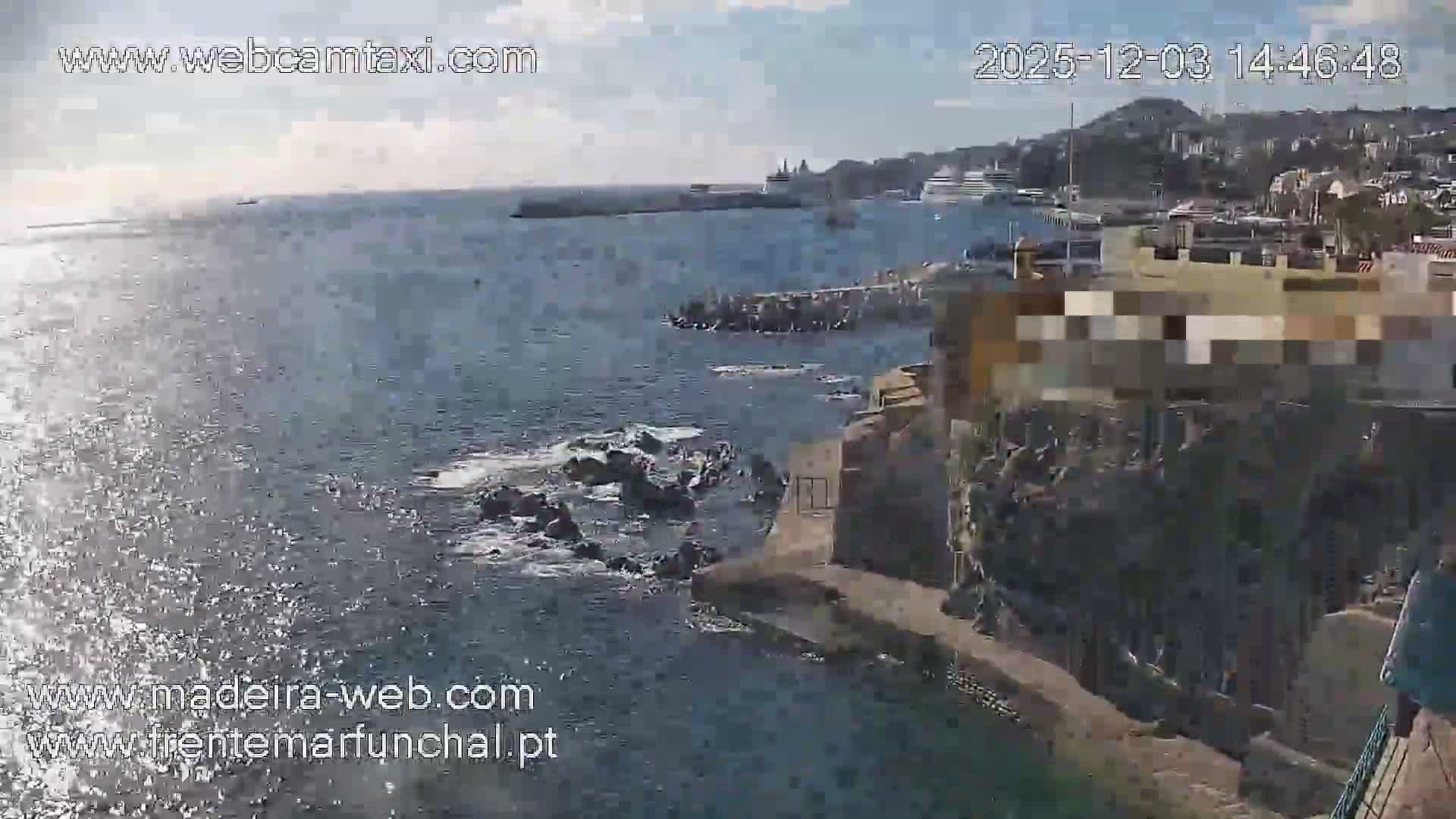 Barreirinha Beach & Funchal Center Live Cam - Funchal, Madeira, Portugal